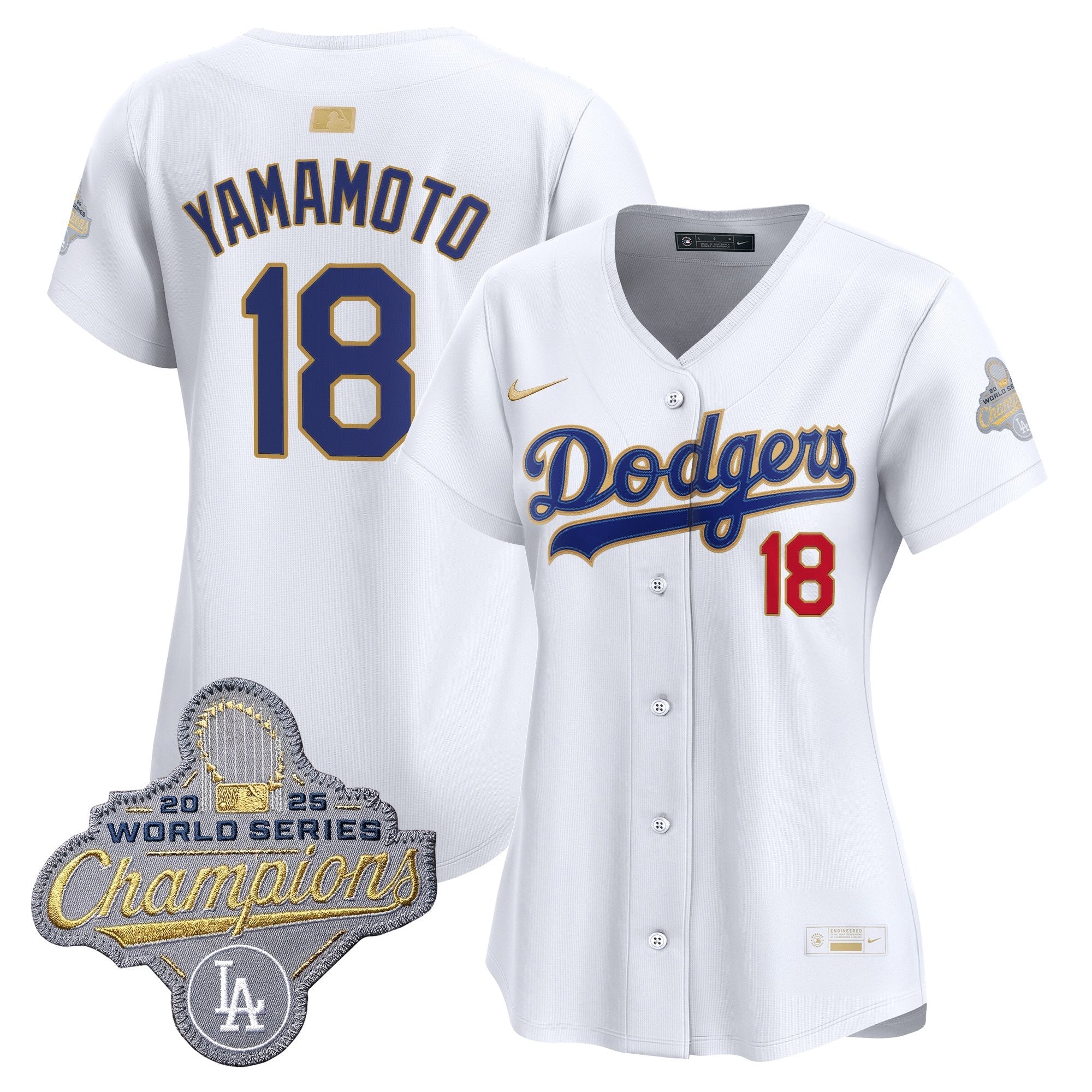 Women's Los Angeles Dodgers "Gold Collection" Premier Limited Jersey - All Stitched