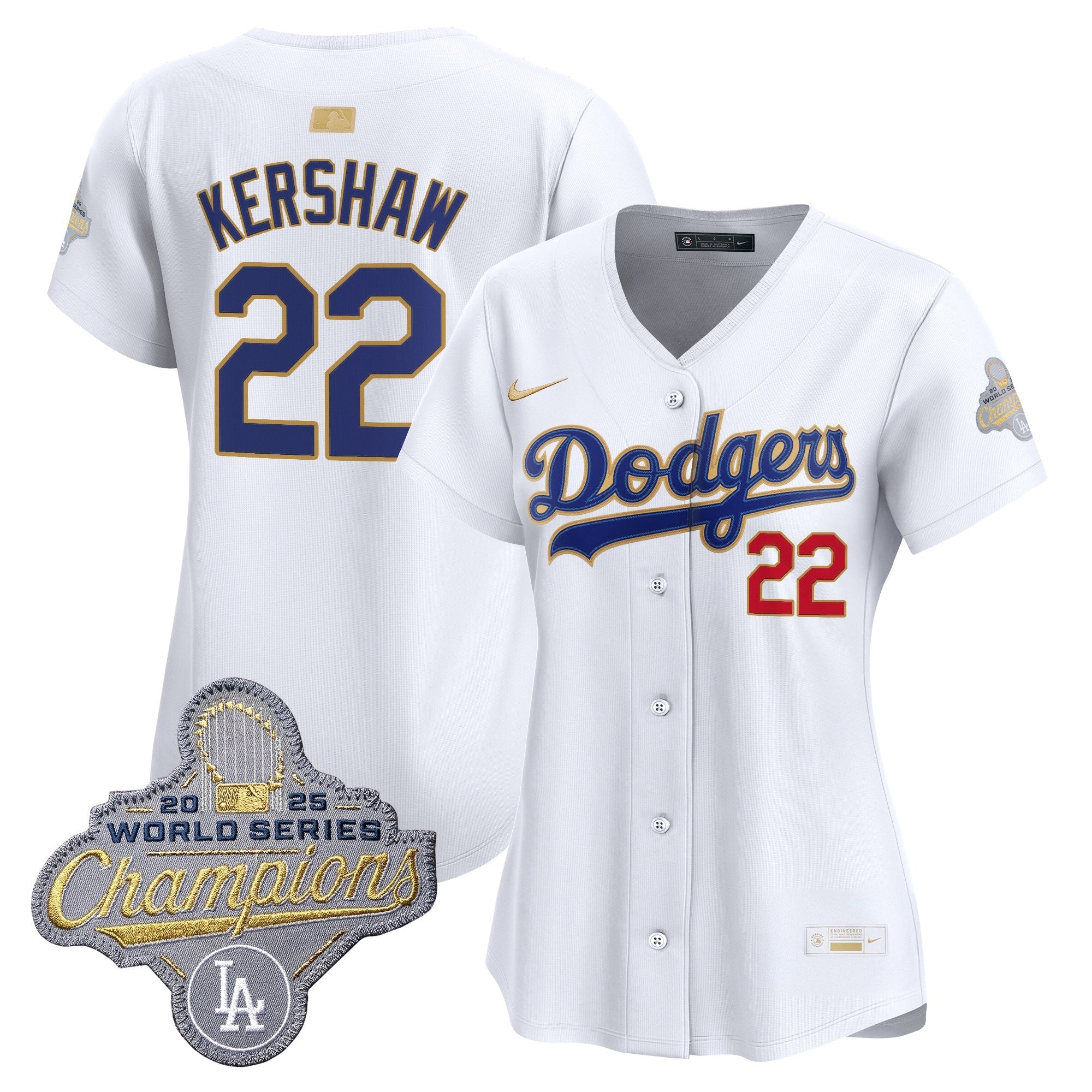Women's Los Angeles Dodgers "Gold Collection" Premier Limited Jersey - All Stitched