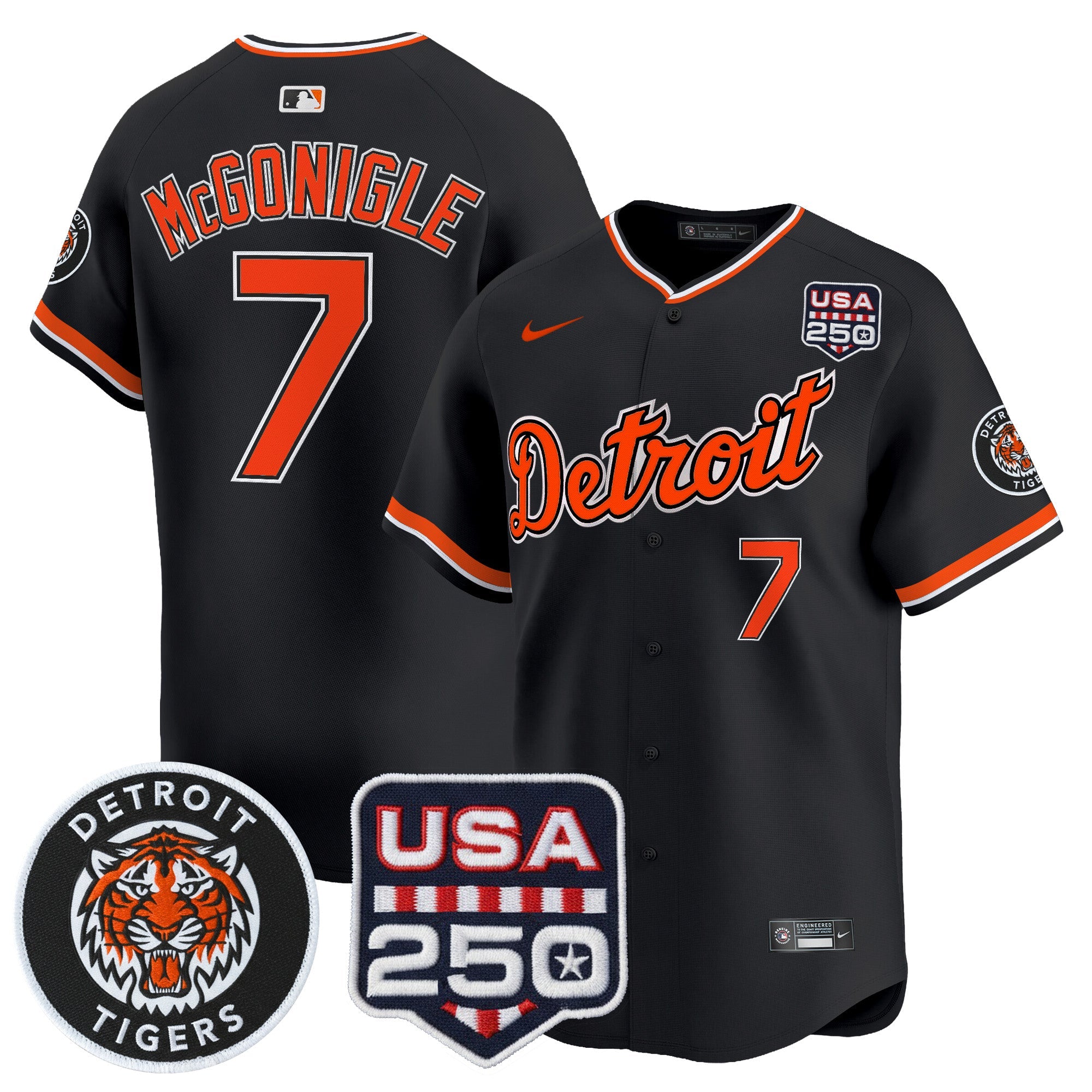 Men's Detroit Tigers 2026 Alternate Vapor Premier Limited Jersey - 250America Patch - All Stitched