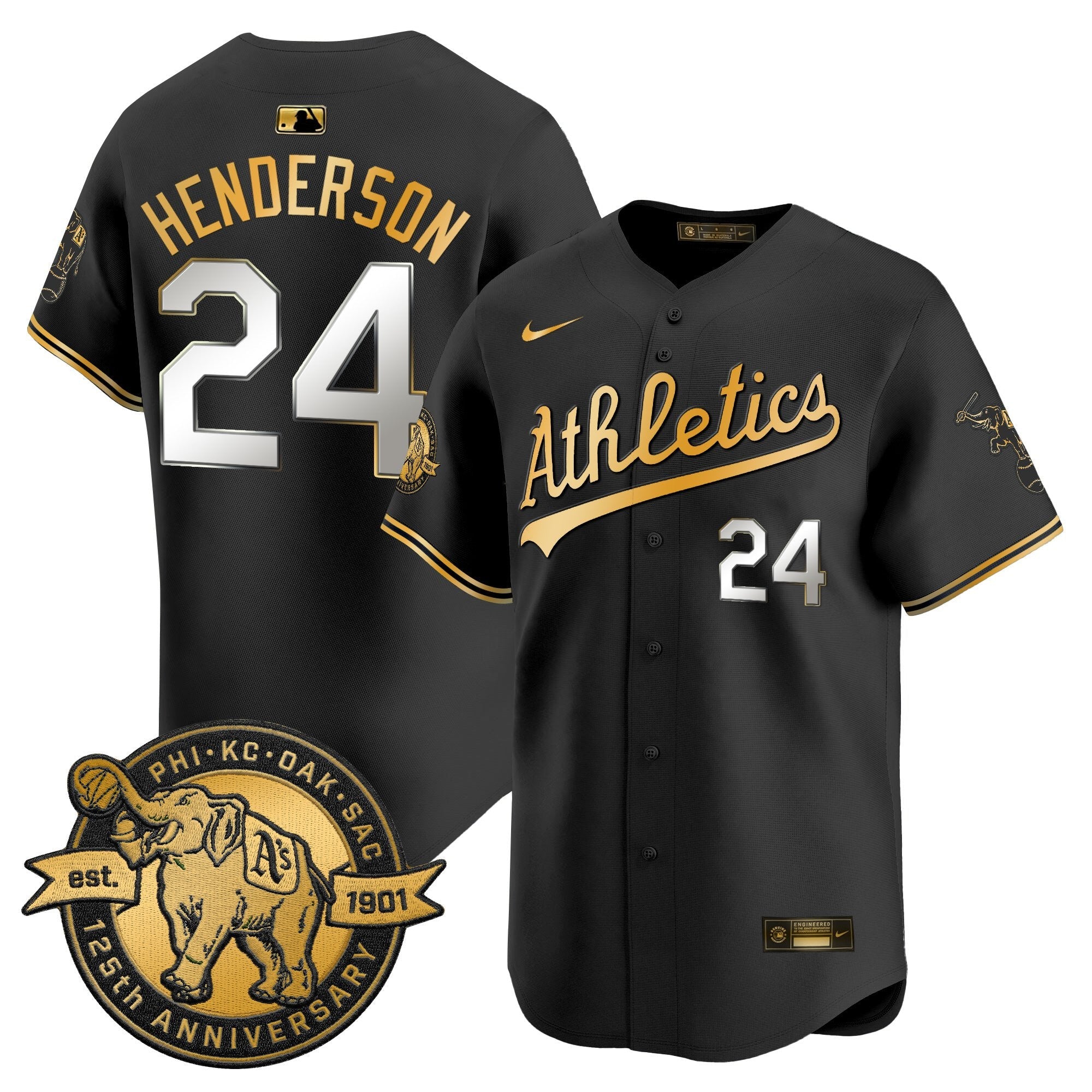 Men's Oakland Athletics 125th Anniversary Patch Vapor Premier Limited Jersey - All Stitched