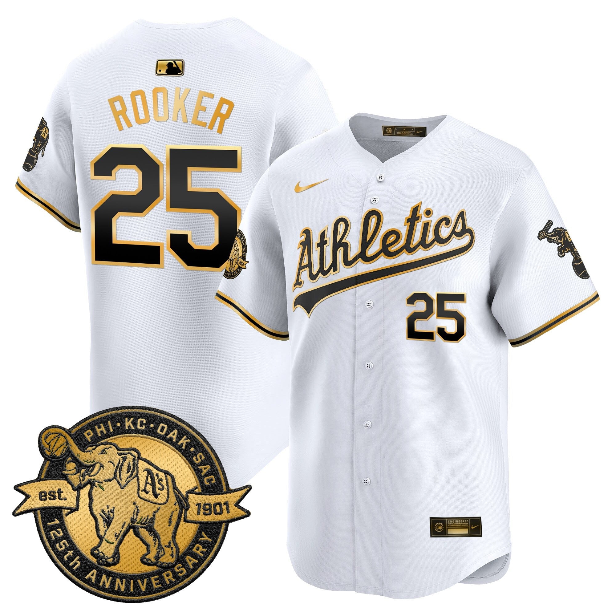 Men's Oakland Athletics 125th Anniversary Patch Vapor Premier Limited Jersey - All Stitched