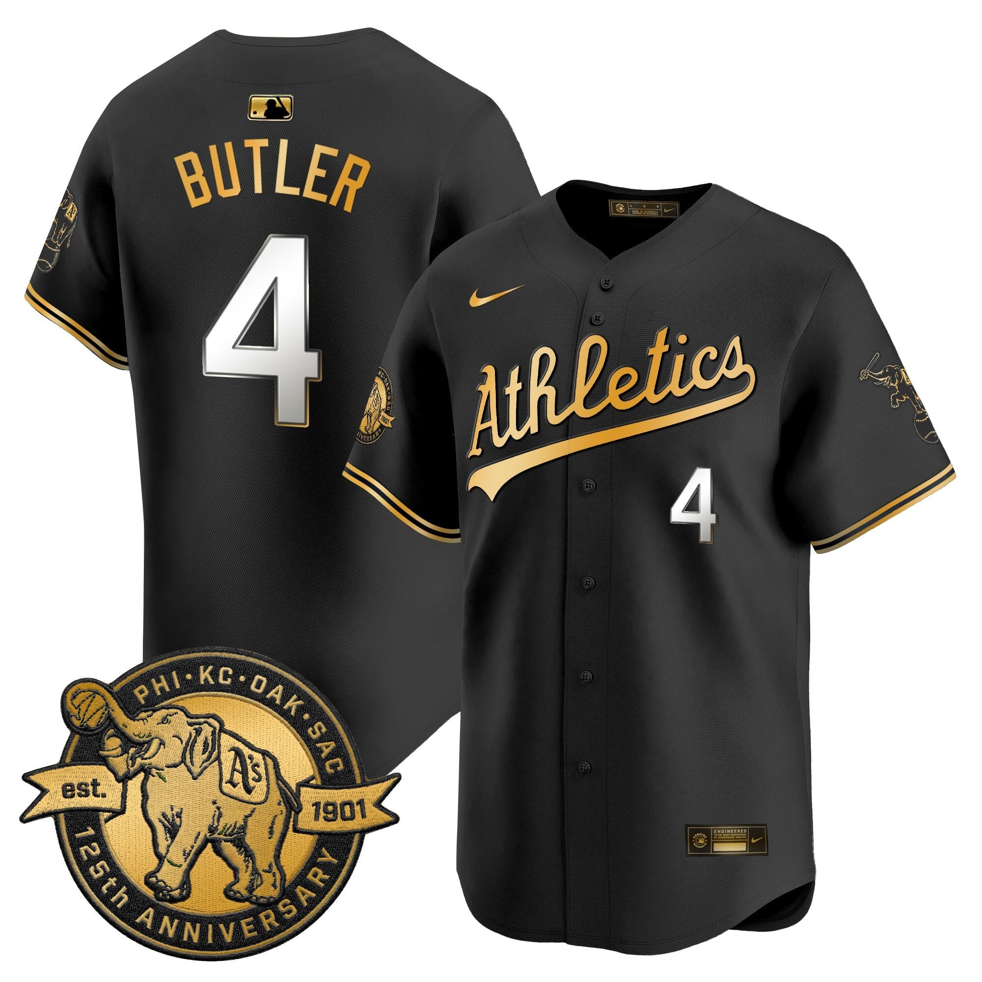Men's Oakland Athletics 125th Anniversary Patch Vapor Premier Limited Jersey - All Stitched