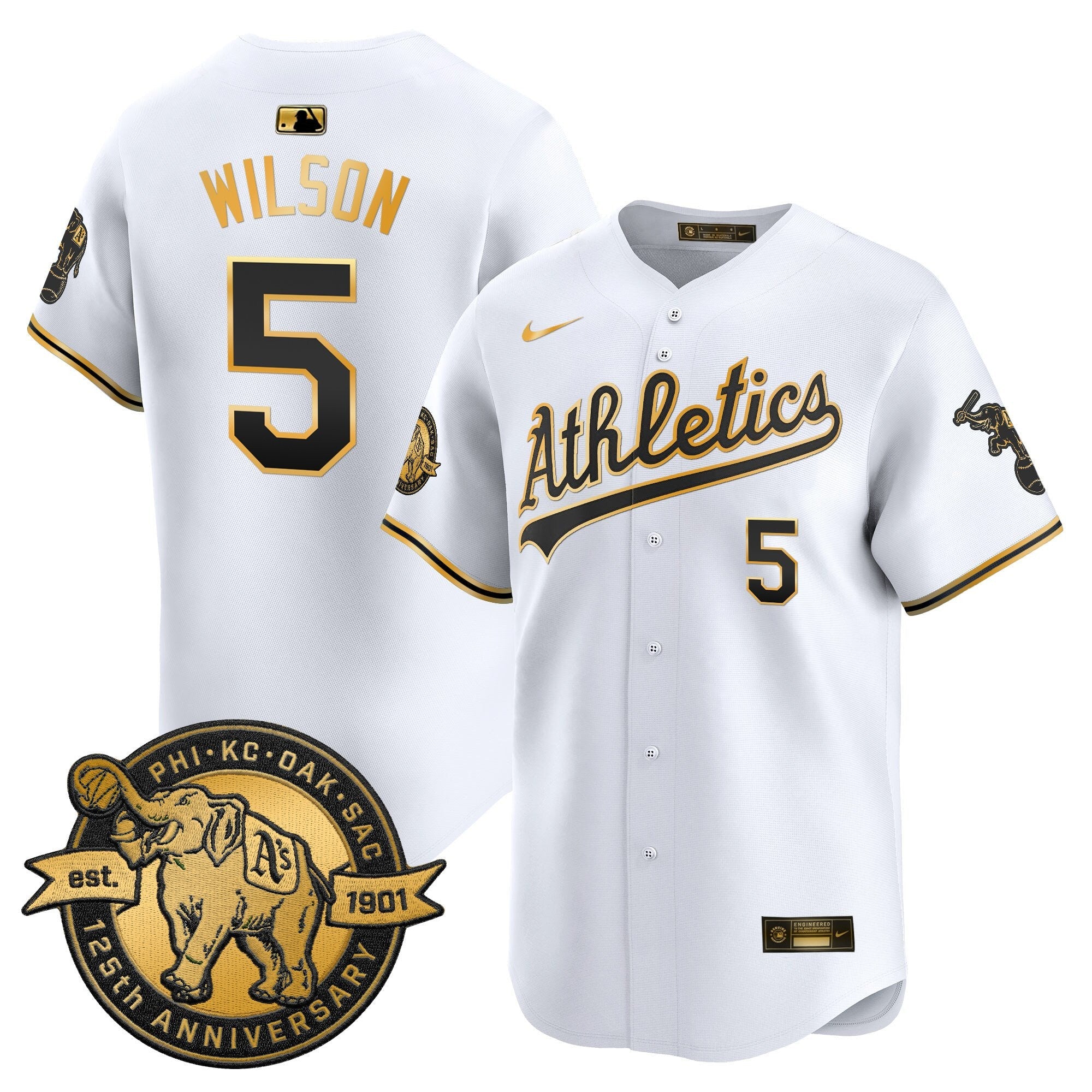 Men's Oakland Athletics 125th Anniversary Patch Vapor Premier Limited Jersey - All Stitched