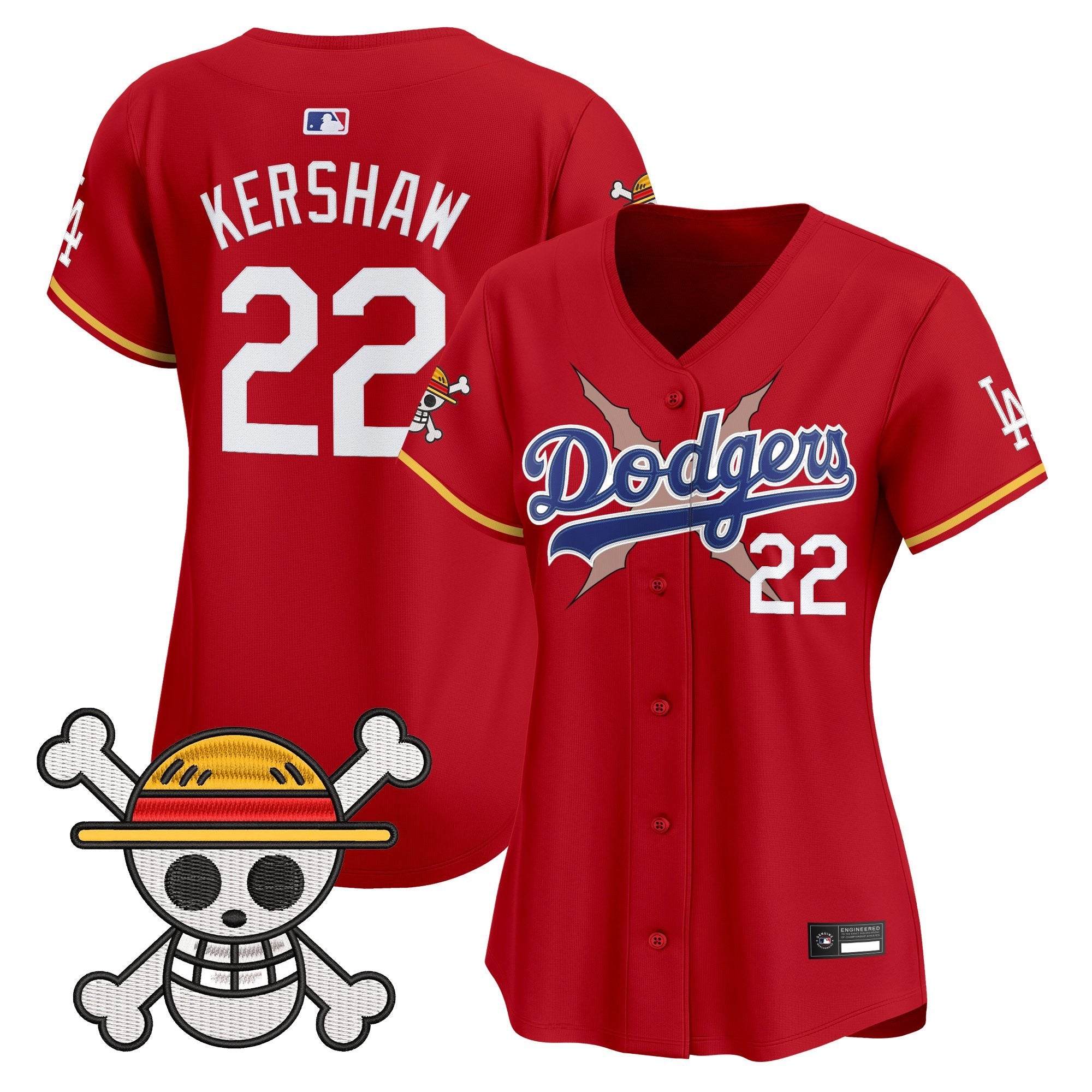 Women's Los Angeles Dodgers x One Piece Vapor Premier Limited Jersey - Stitched