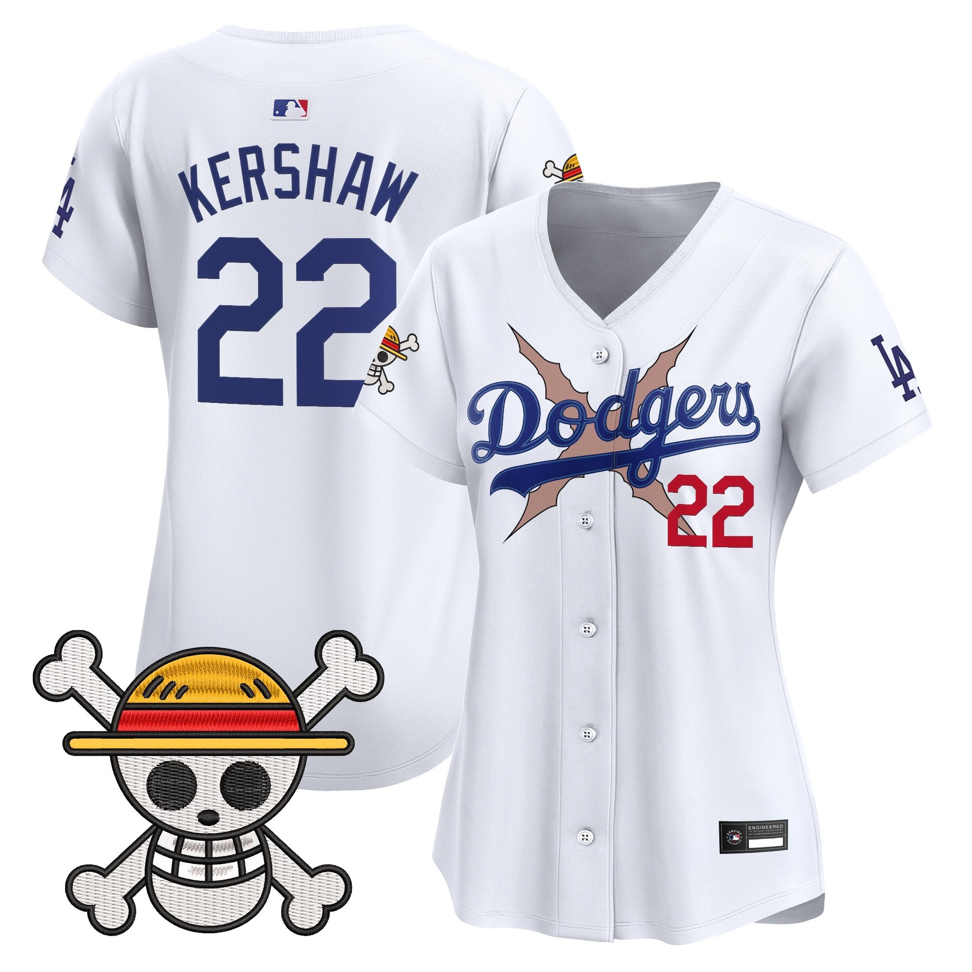 Women's Los Angeles Dodgers x One Piece Vapor Premier Limited Jersey - Stitched