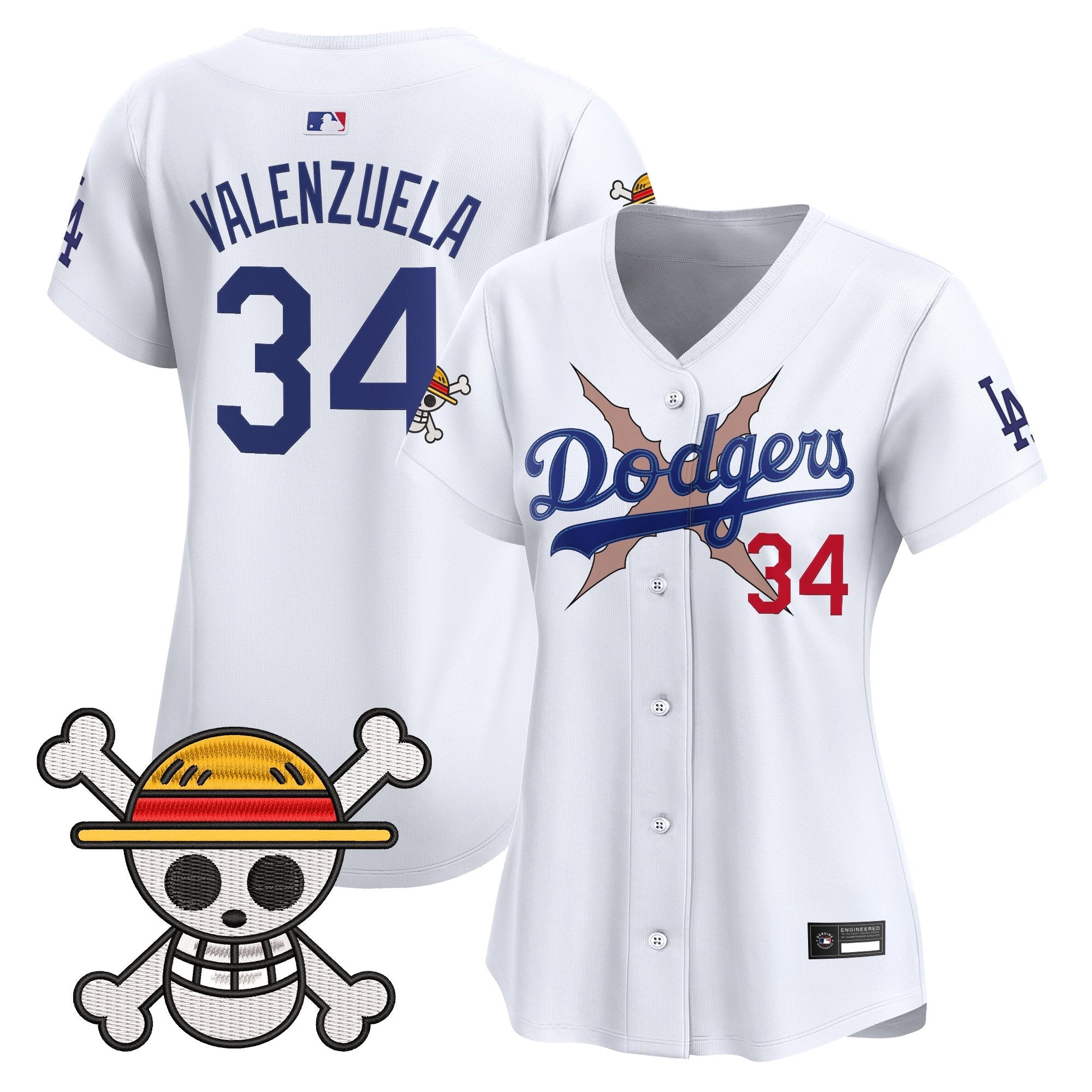 Women's Los Angeles Dodgers x One Piece Vapor Premier Limited Jersey - Stitched
