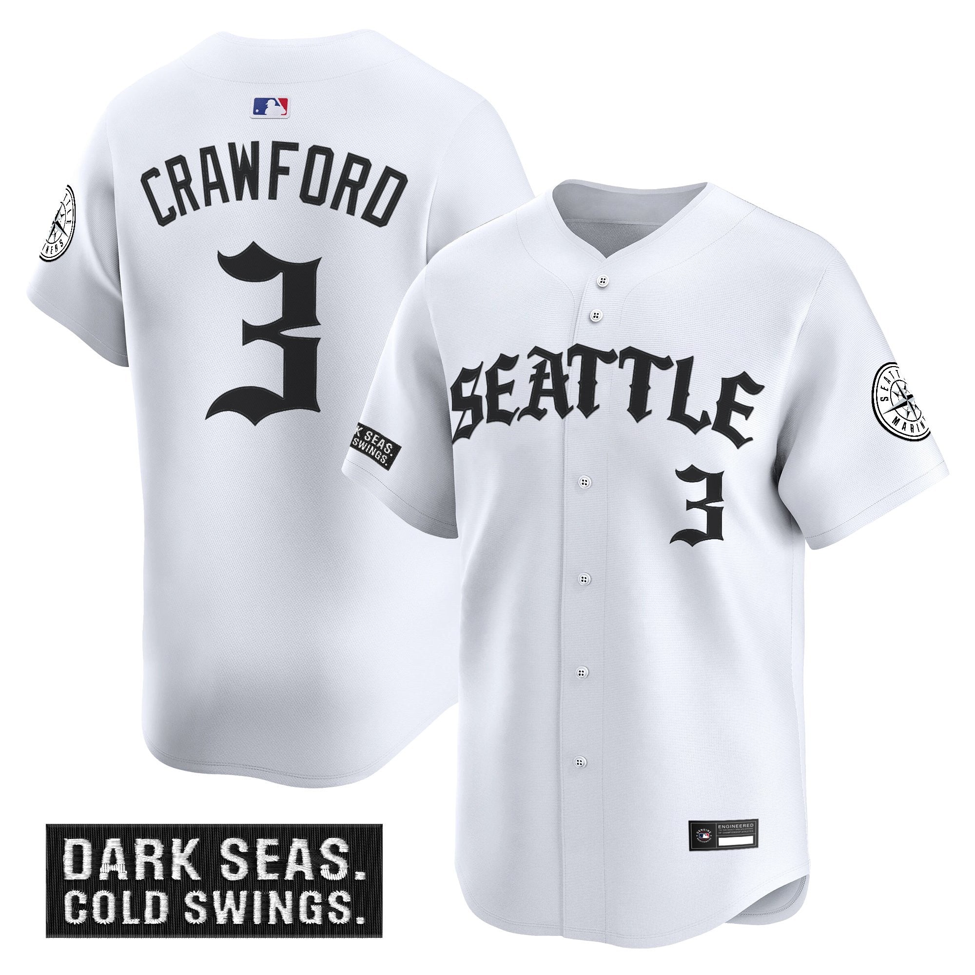 Men's Seattle Mariners 'Old English Edition' Vapor Premier Limited Jersey - All Stitched