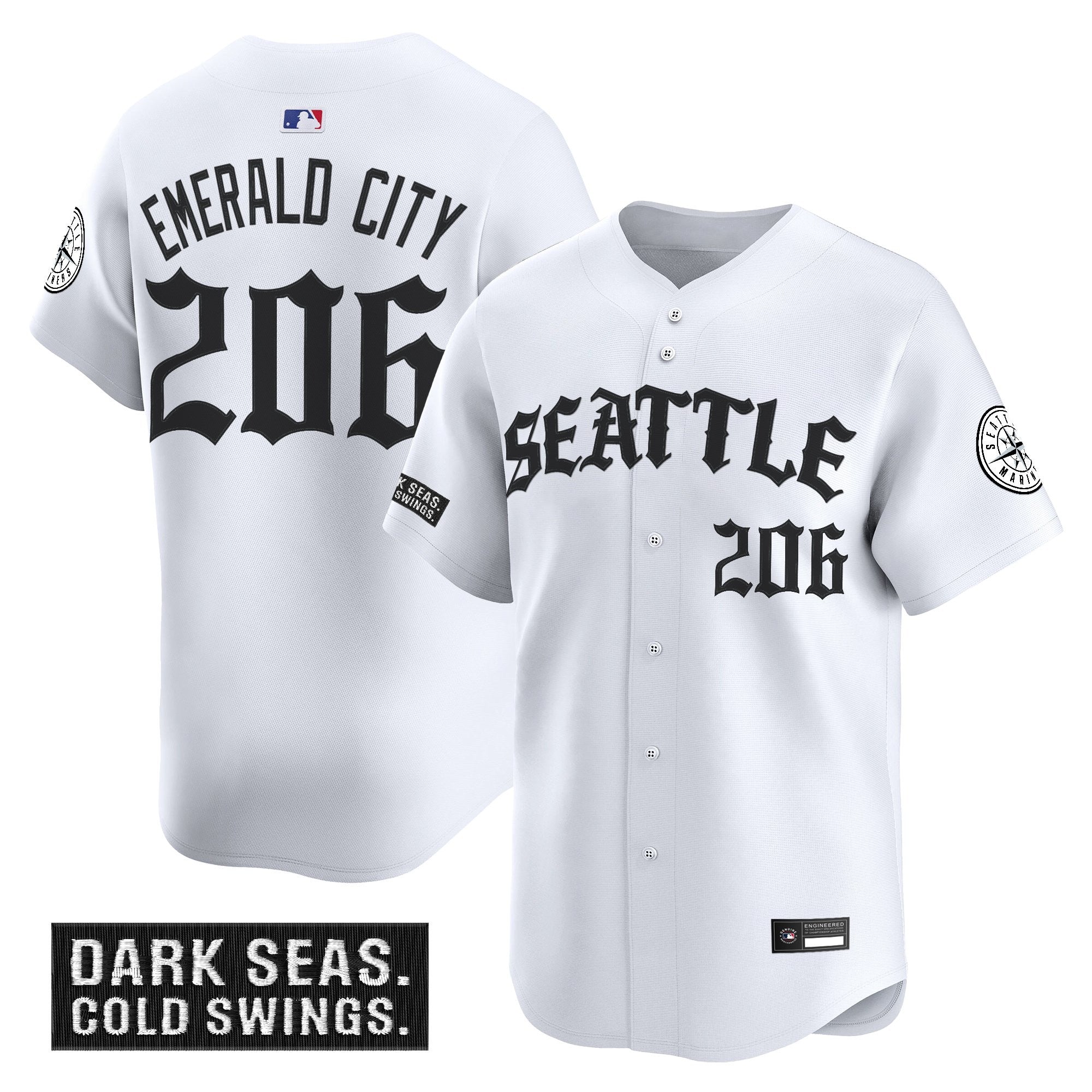 Men's Seattle Mariners 'Old English Edition' Vapor Premier Limited Jersey - All Stitched