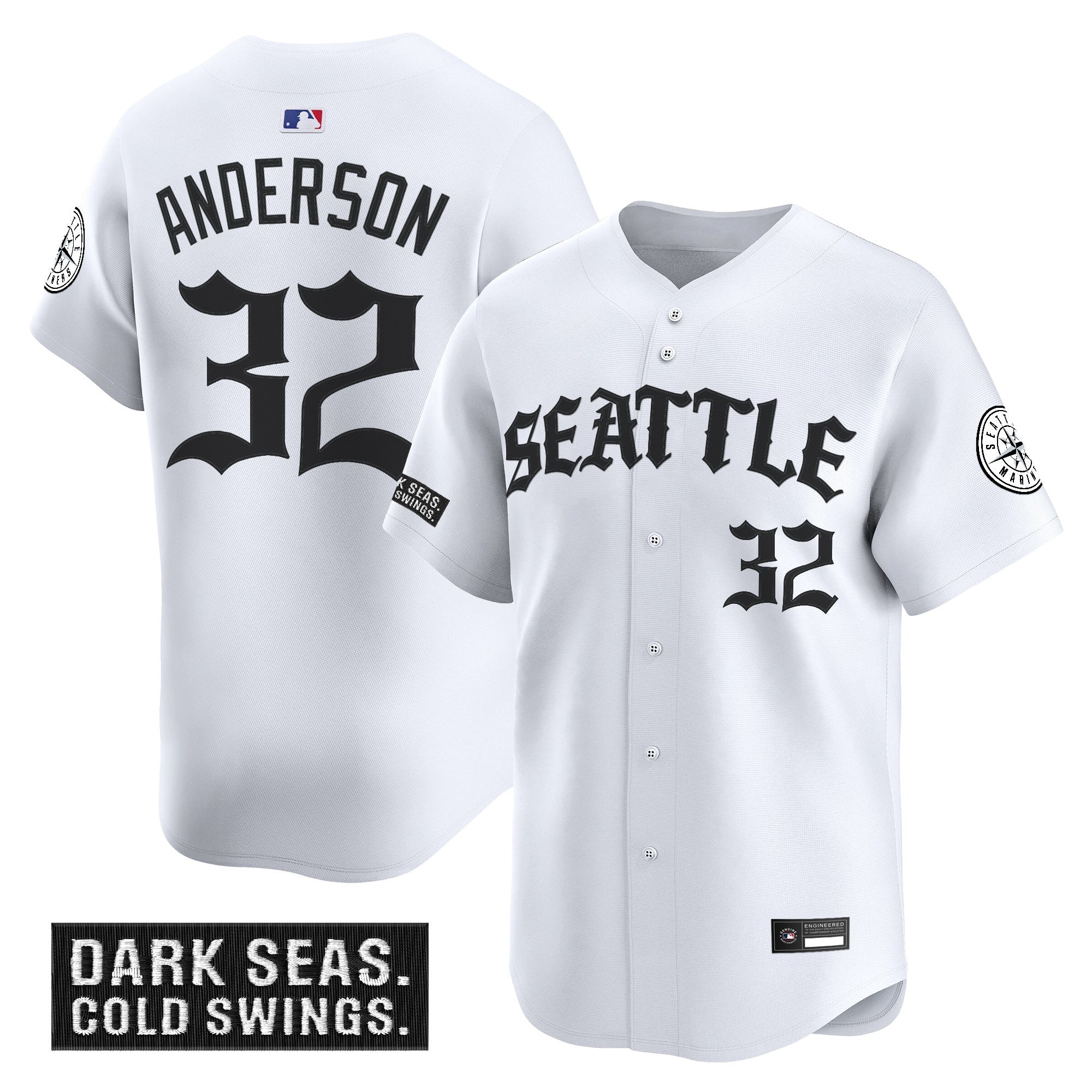 Men's Seattle Mariners 'Old English Edition' Vapor Premier Limited Jersey - All Stitched