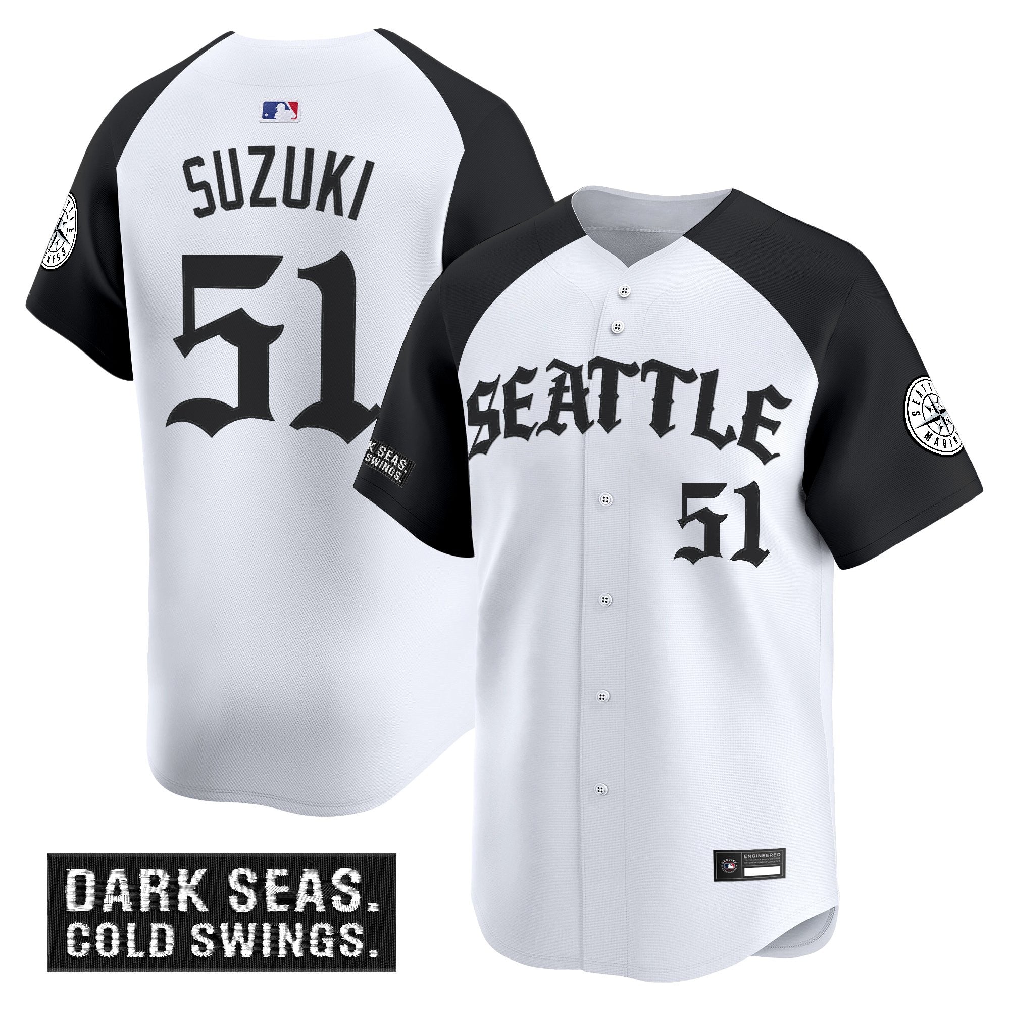 Men's Seattle Mariners 'Old English Edition' Vapor Premier Limited Jersey - All Stitched