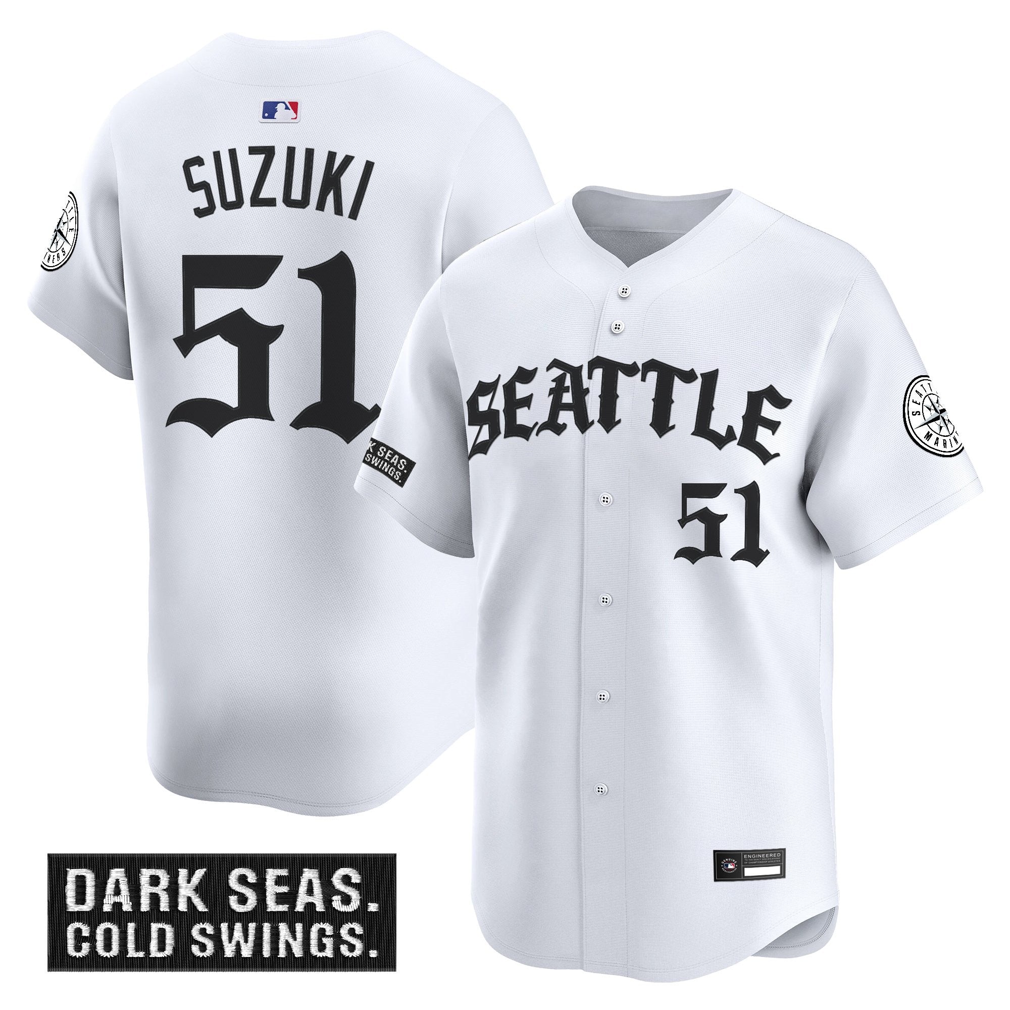 Men's Seattle Mariners 'Old English Edition' Vapor Premier Limited Jersey - All Stitched
