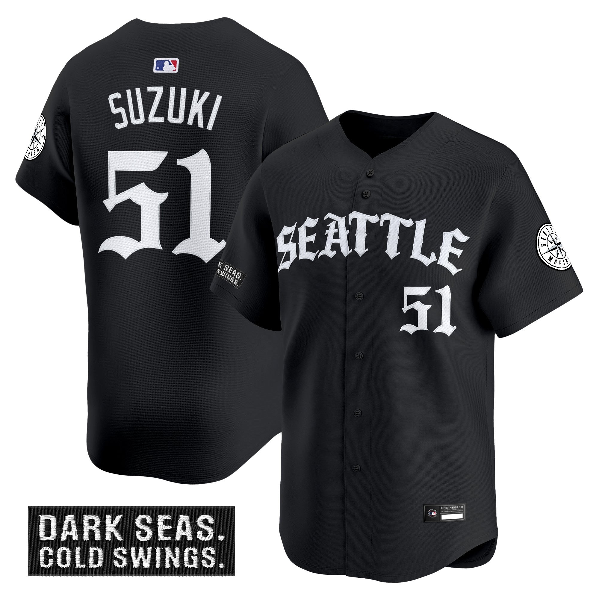 Men's Seattle Mariners 'Old English Edition' Vapor Premier Limited Jersey - All Stitched