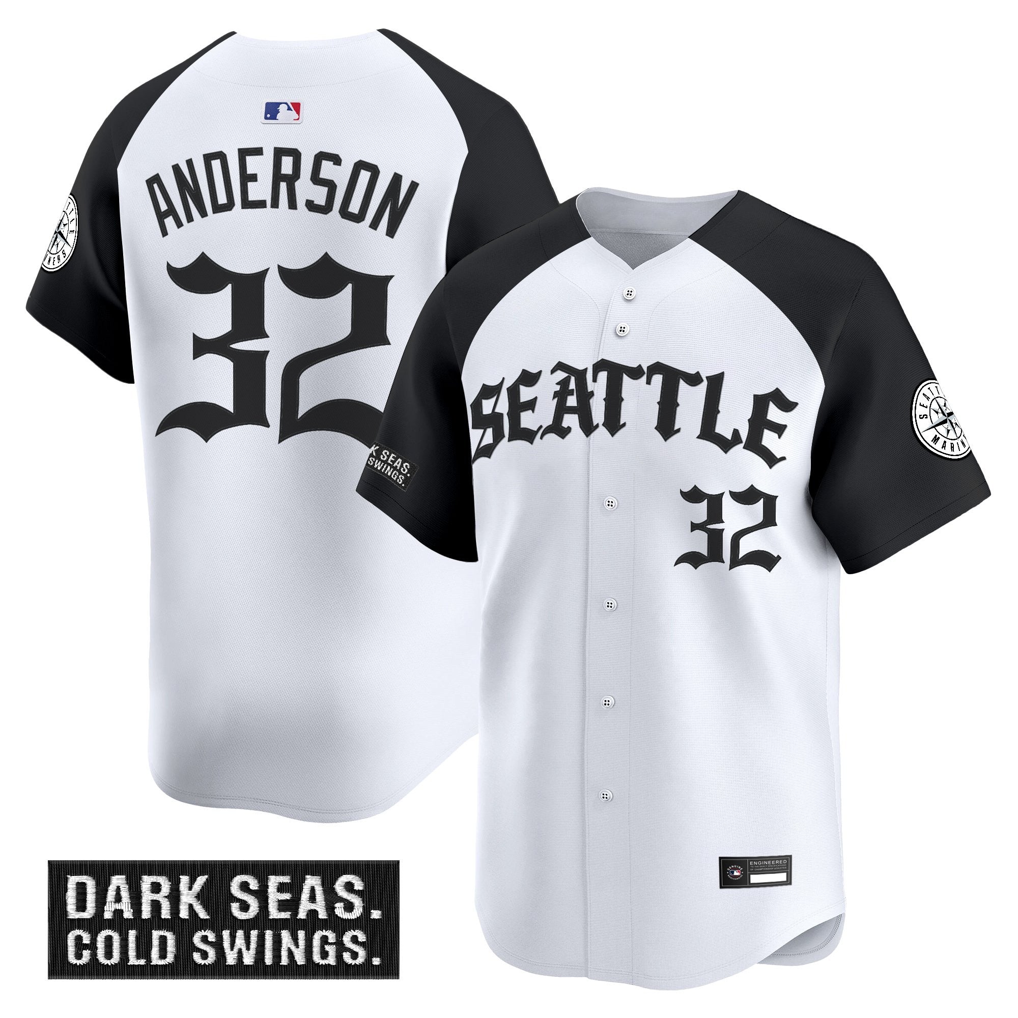 Men's Seattle Mariners 'Old English Edition' Vapor Premier Limited Jersey - All Stitched