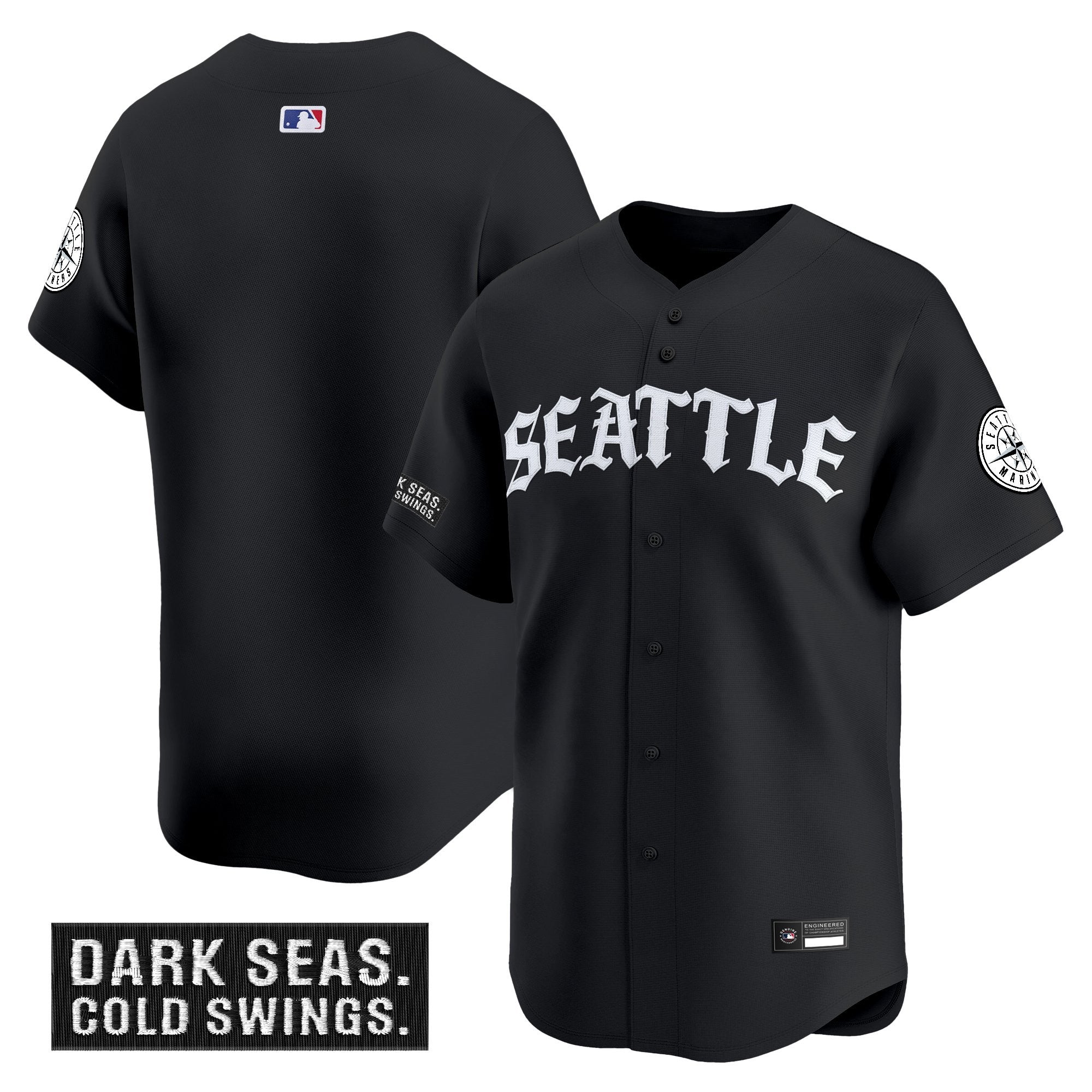 Men's Seattle Mariners 'Old English Edition' Vapor Premier Limited Jersey - All Stitched