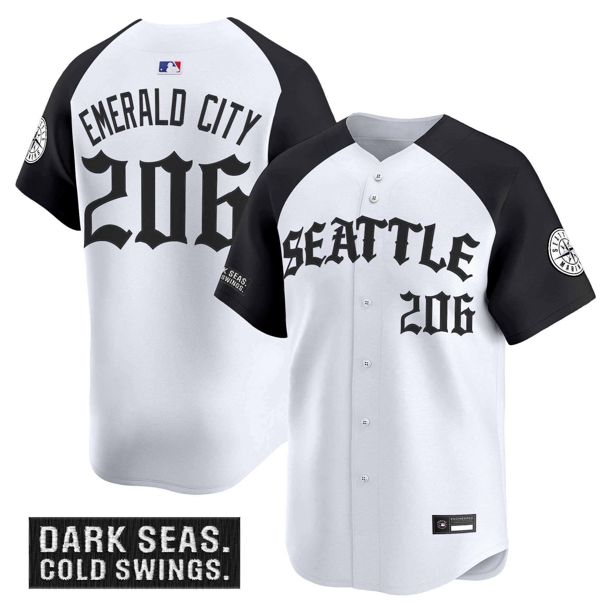 Men's Seattle Mariners 'Old English Edition' Vapor Premier Limited Jersey - All Stitched