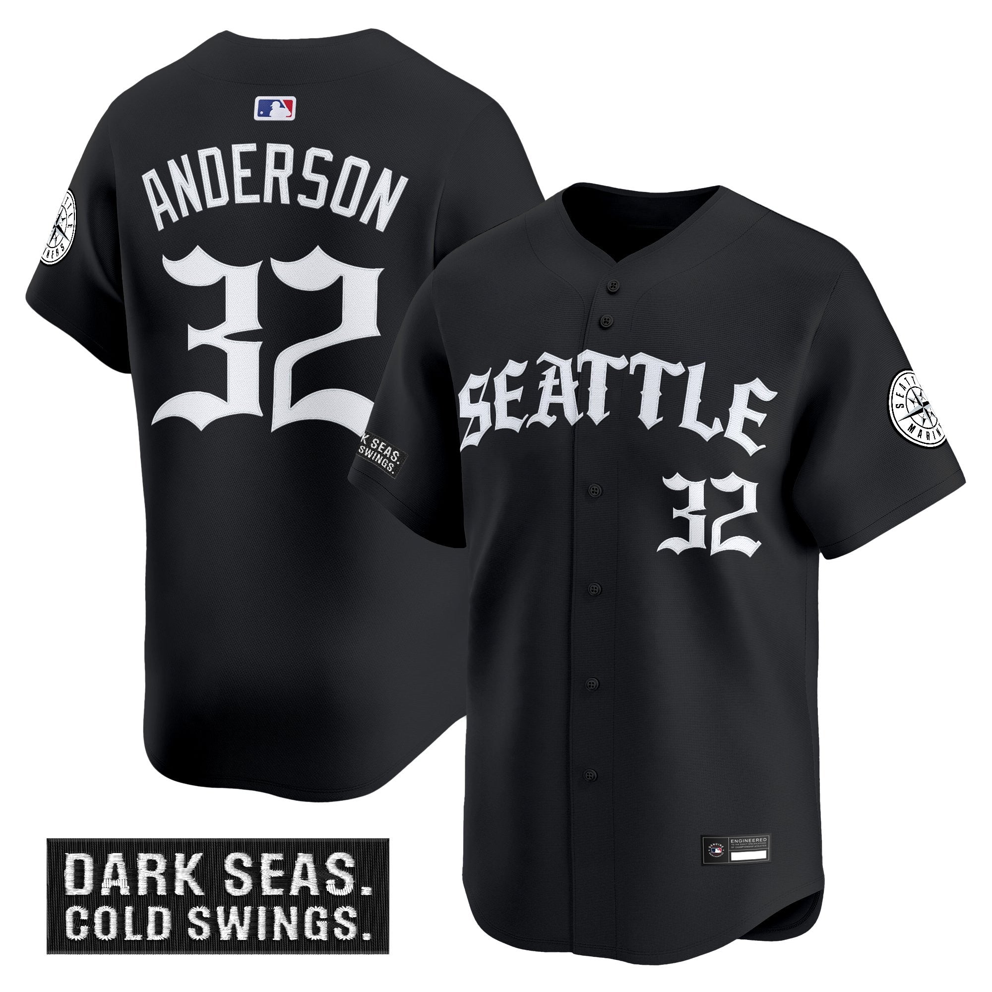 Men's Seattle Mariners 'Old English Edition' Vapor Premier Limited Jersey - All Stitched