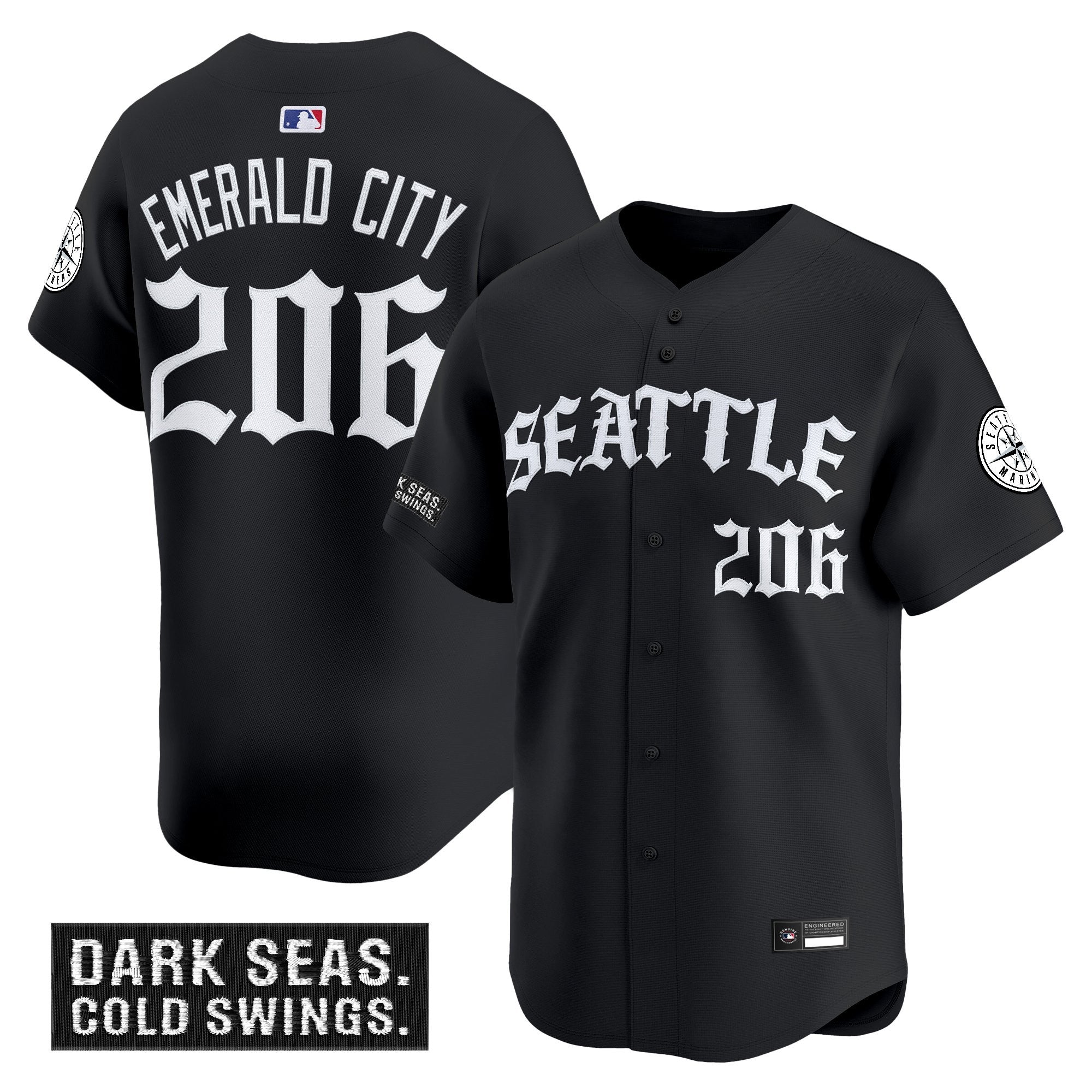 Men's Seattle Mariners 'Old English Edition' Vapor Premier Limited Jersey - All Stitched