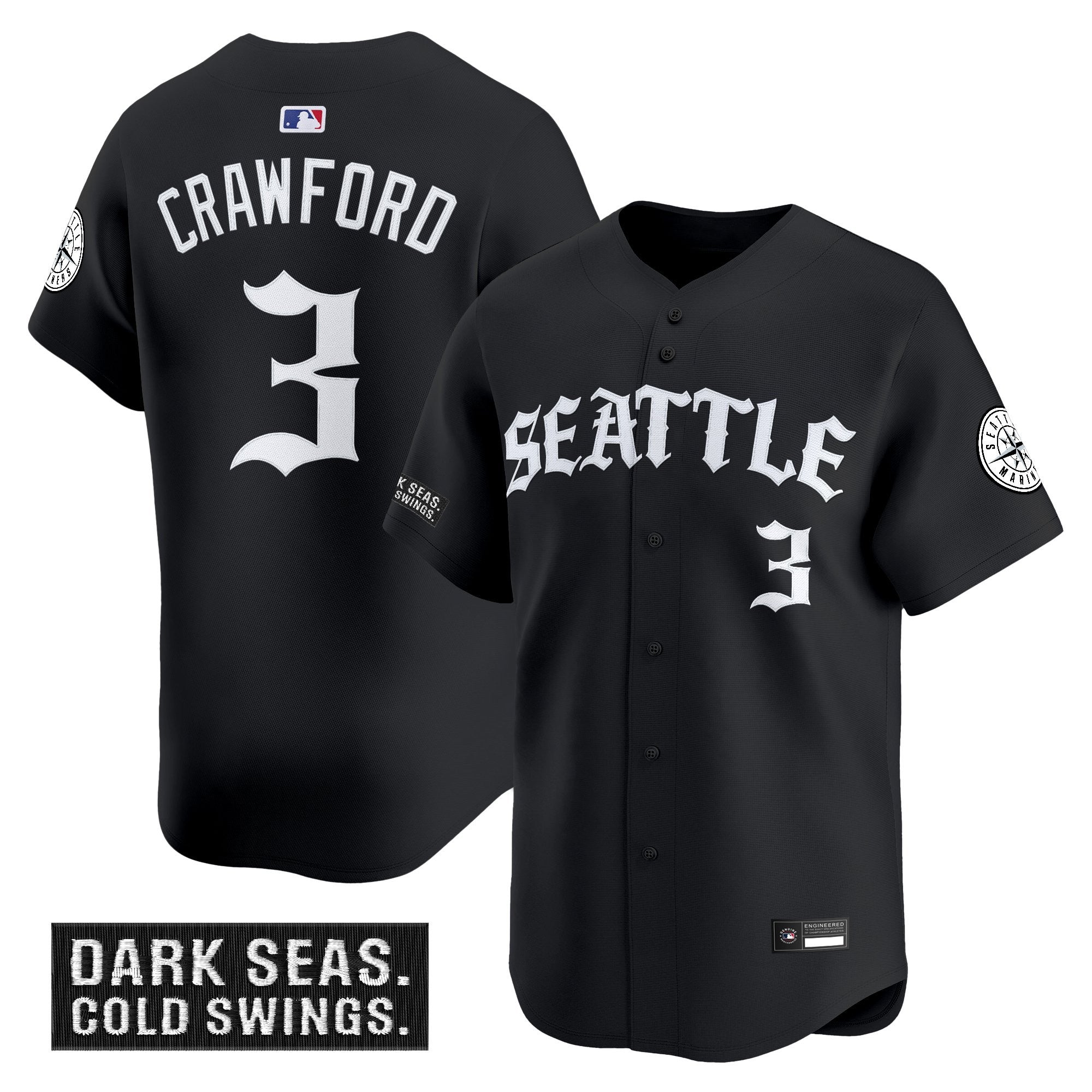 Men's Seattle Mariners 'Old English Edition' Vapor Premier Limited Jersey - All Stitched