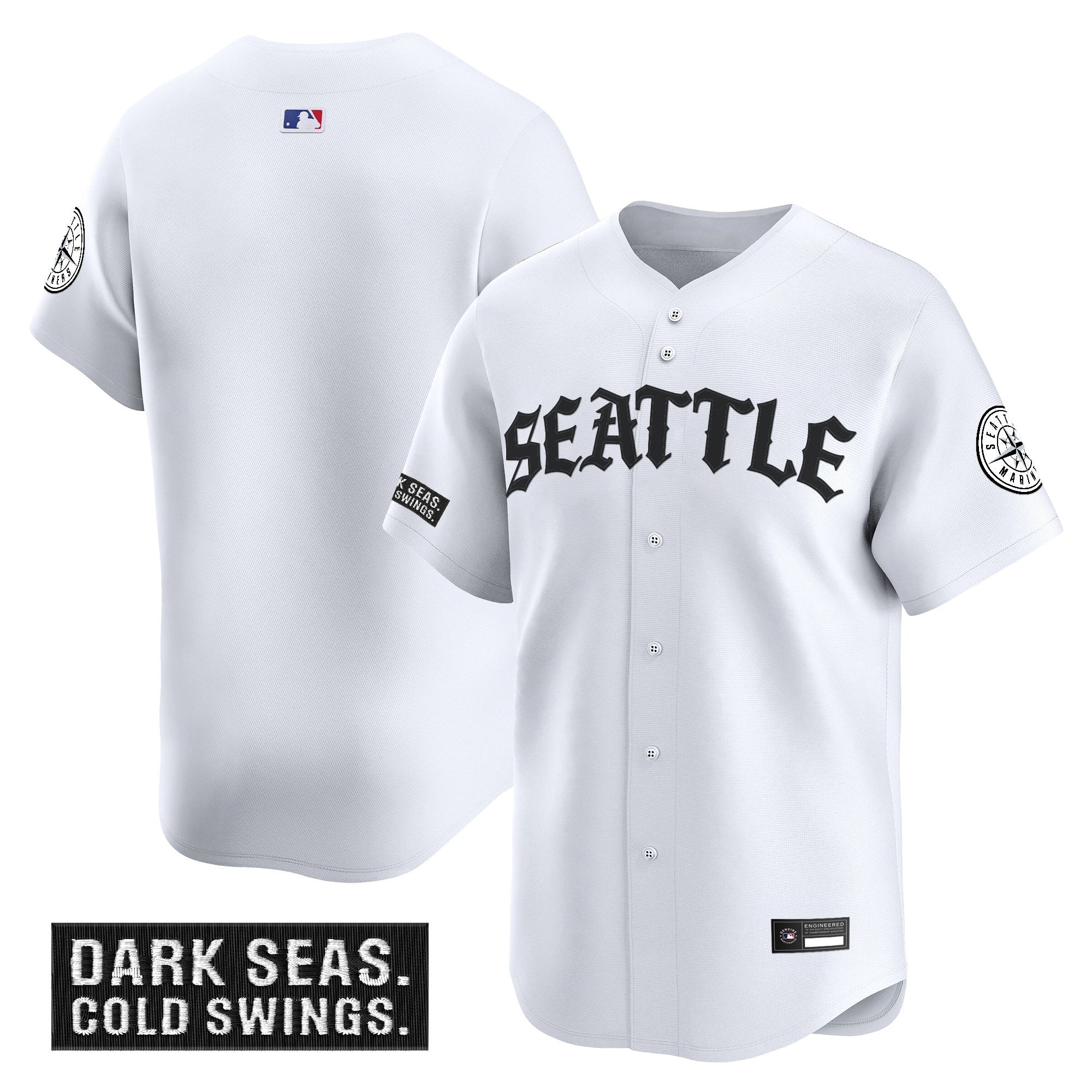 Men's Seattle Mariners 'Old English Edition' Vapor Premier Limited Jersey - All Stitched