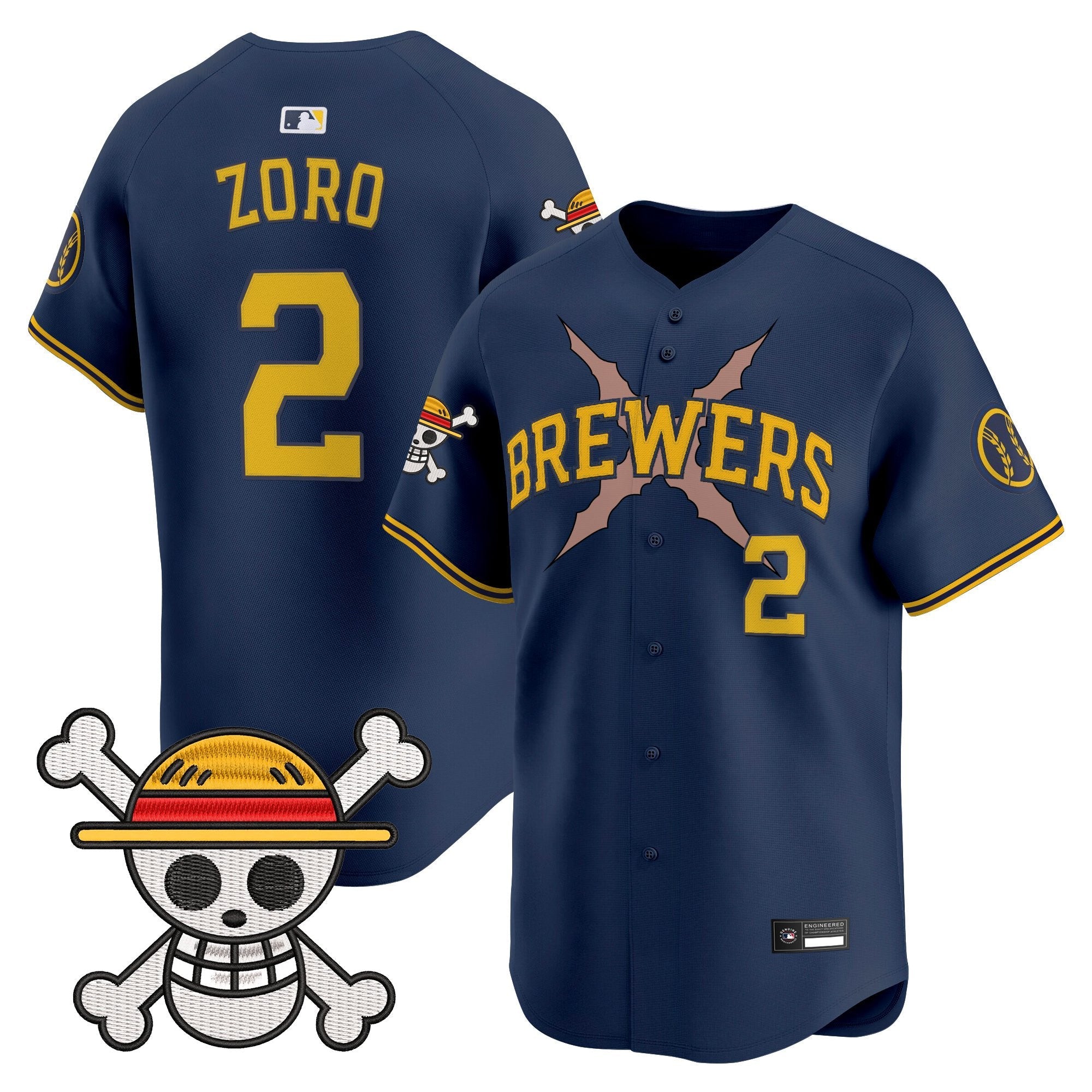 Men's Milwaukee Brewers x One Piece Vapor Premier Limited Jersey - Stitched