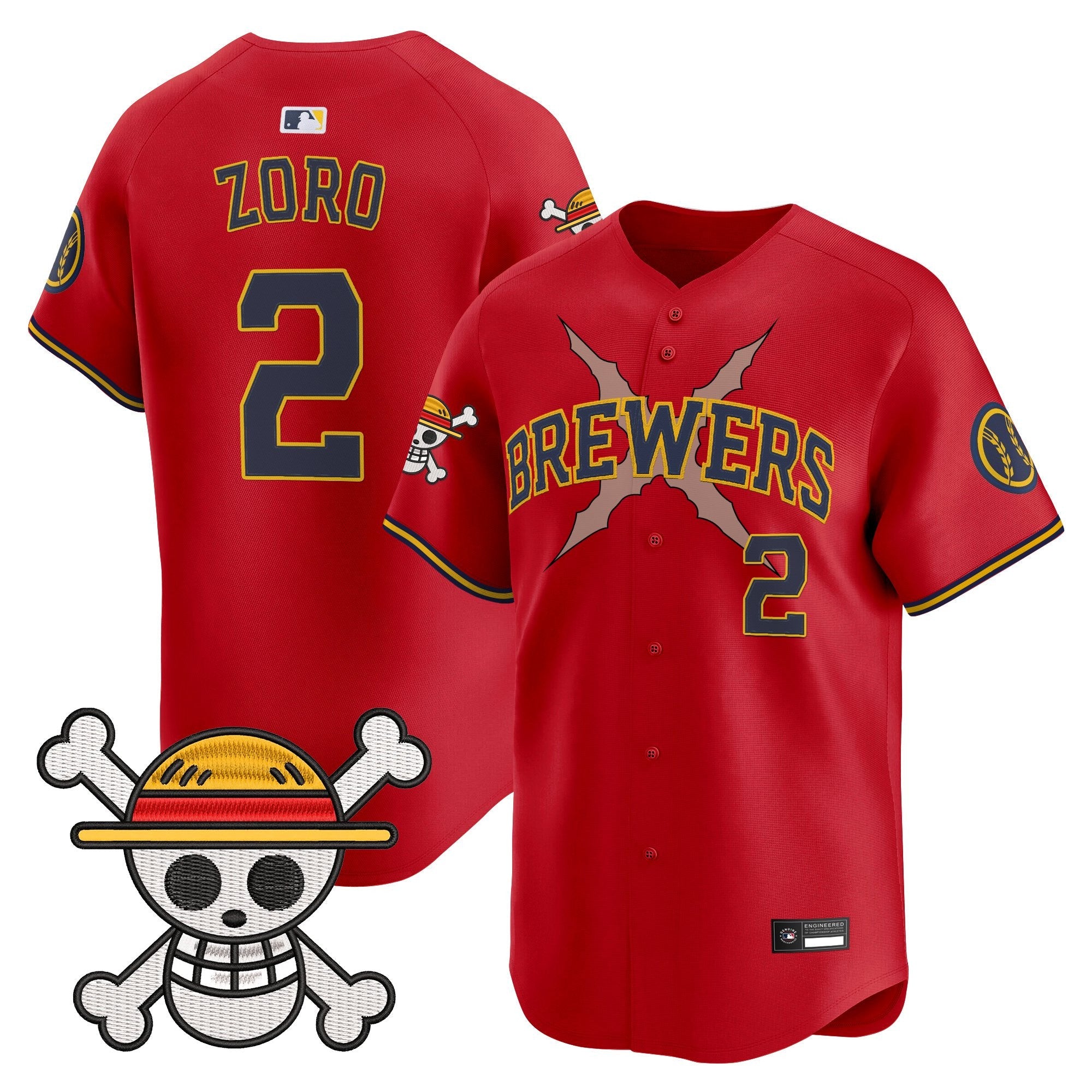 Men's Milwaukee Brewers x One Piece Vapor Premier Limited Jersey - Stitched