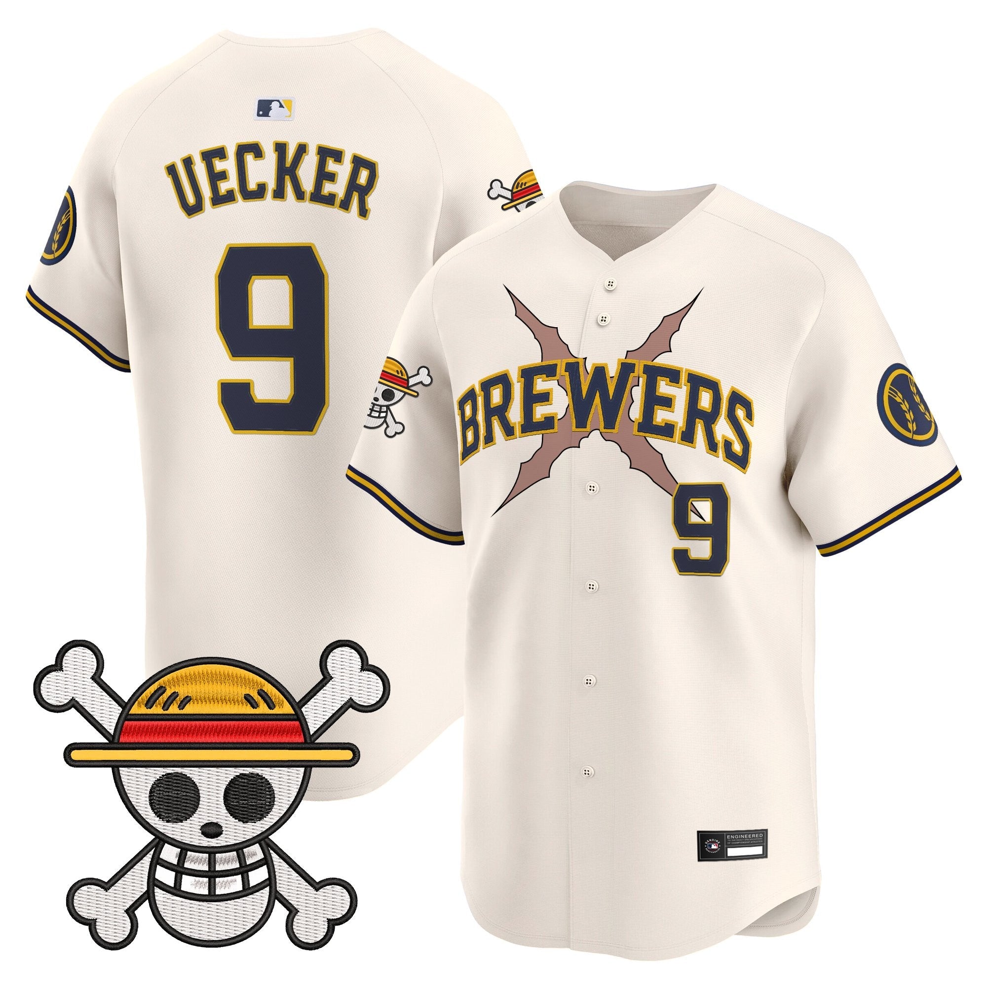 Men's Milwaukee Brewers x One Piece Vapor Premier Limited Jersey - Stitched