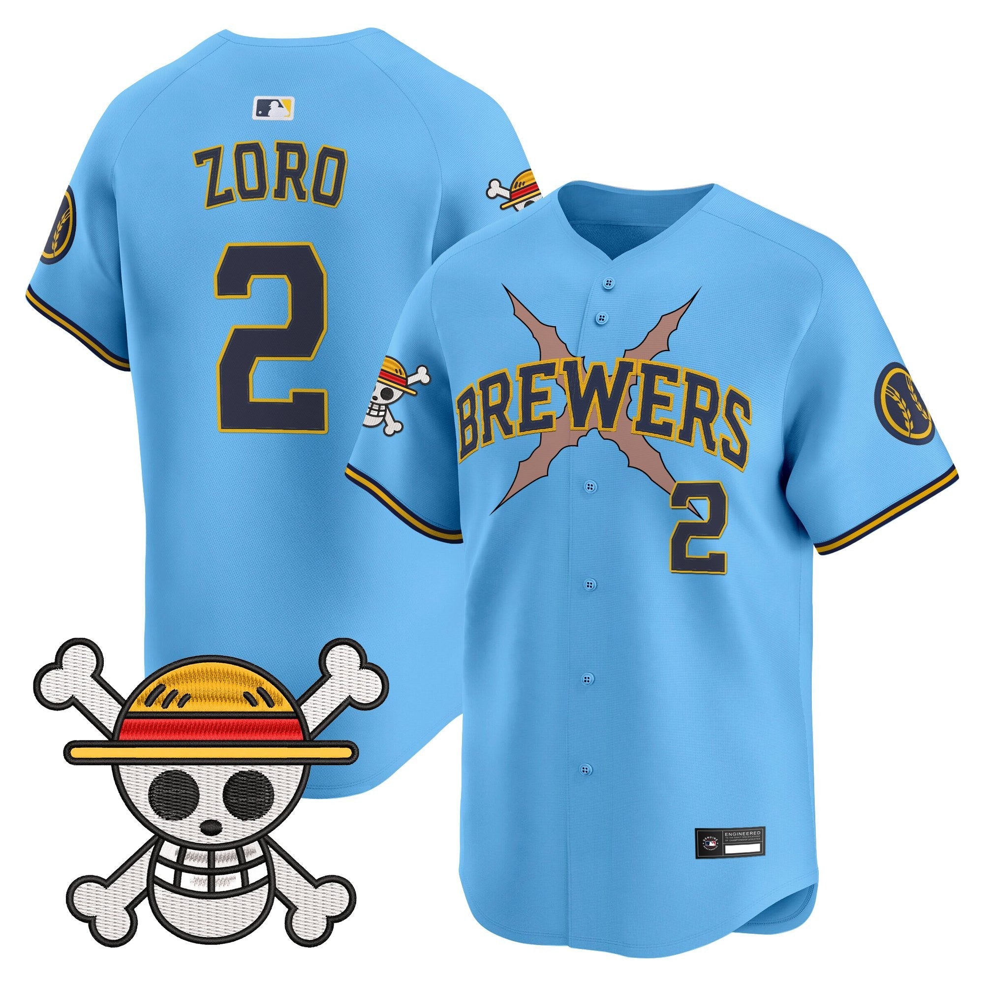 Men's Milwaukee Brewers x One Piece Vapor Premier Limited Jersey - Stitched