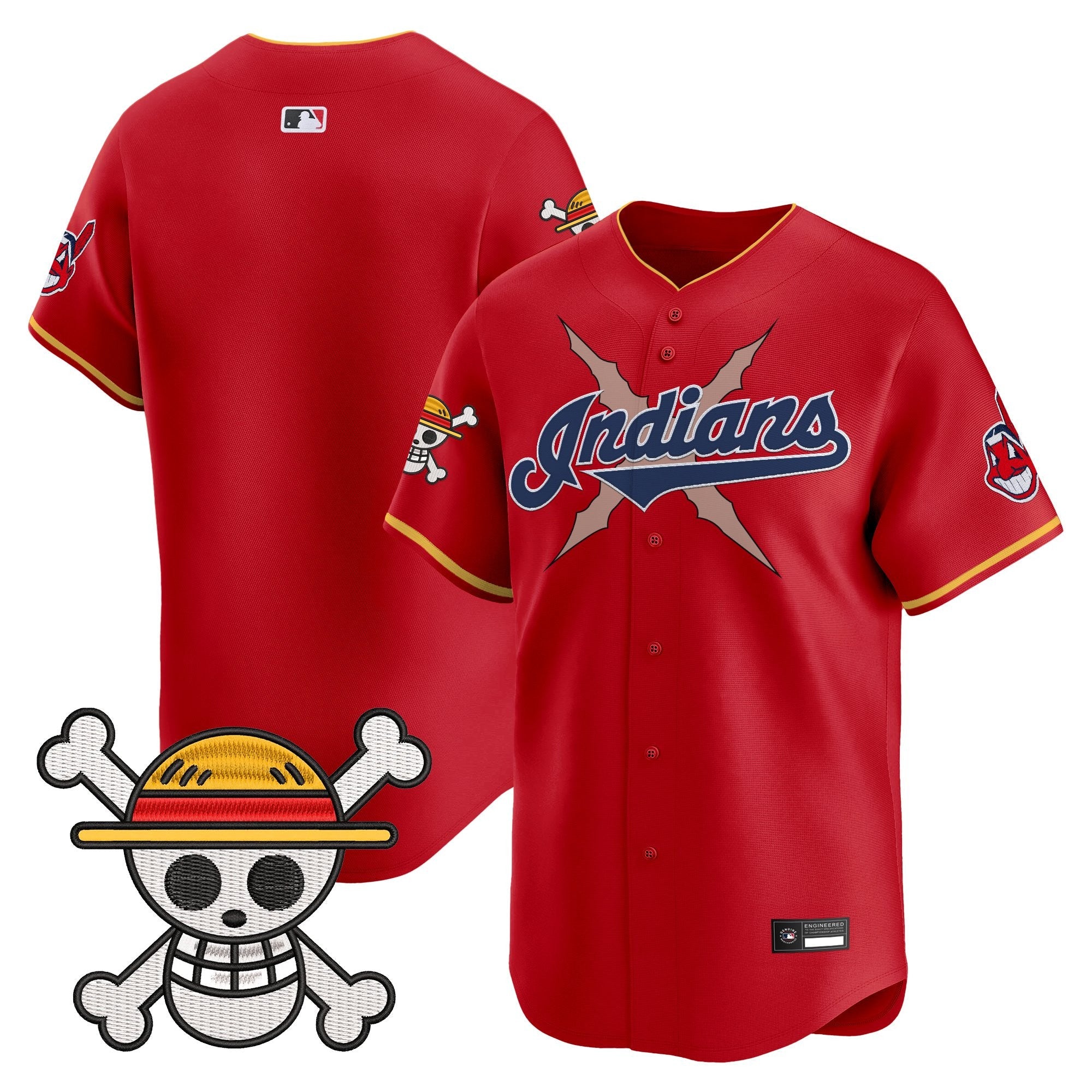 Men's Cleveland Indians x One Piece Vapor Premier Limited Jersey - Stitched