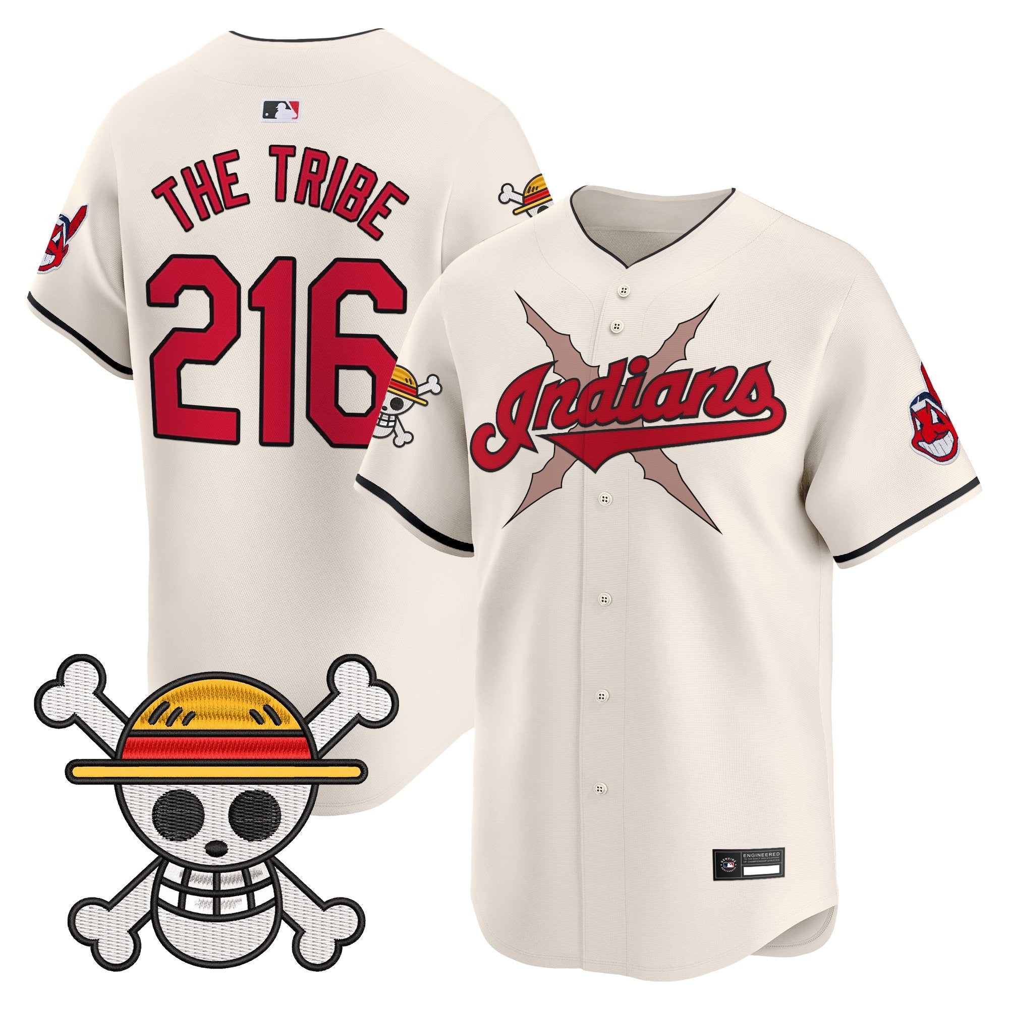 Men's Cleveland Indians x One Piece Vapor Premier Limited Jersey - Stitched