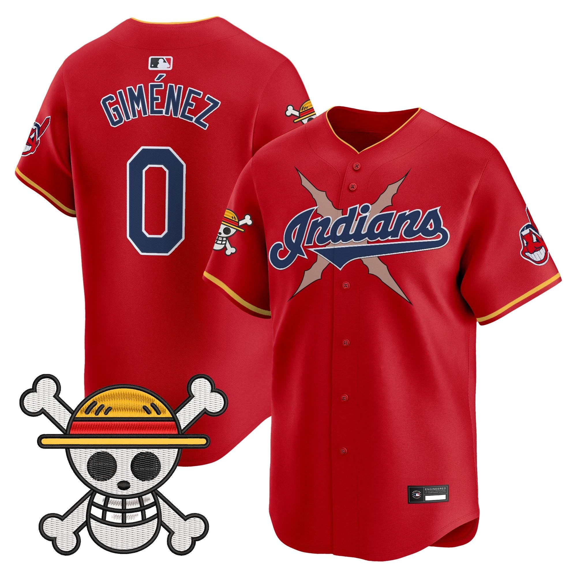 Men's Cleveland Indians x One Piece Vapor Premier Limited Jersey - Stitched