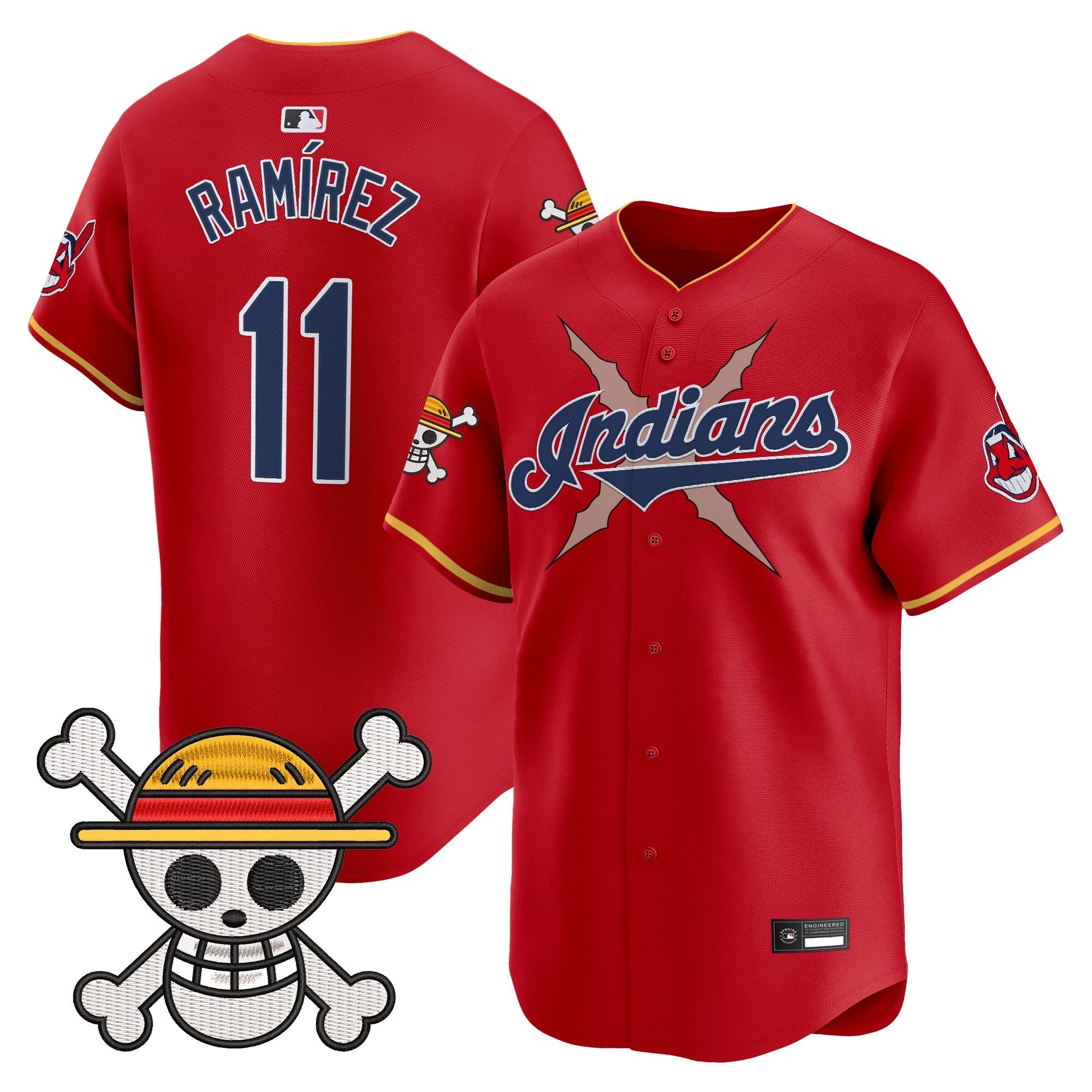 Men's Cleveland Indians x One Piece Vapor Premier Limited Jersey - Stitched