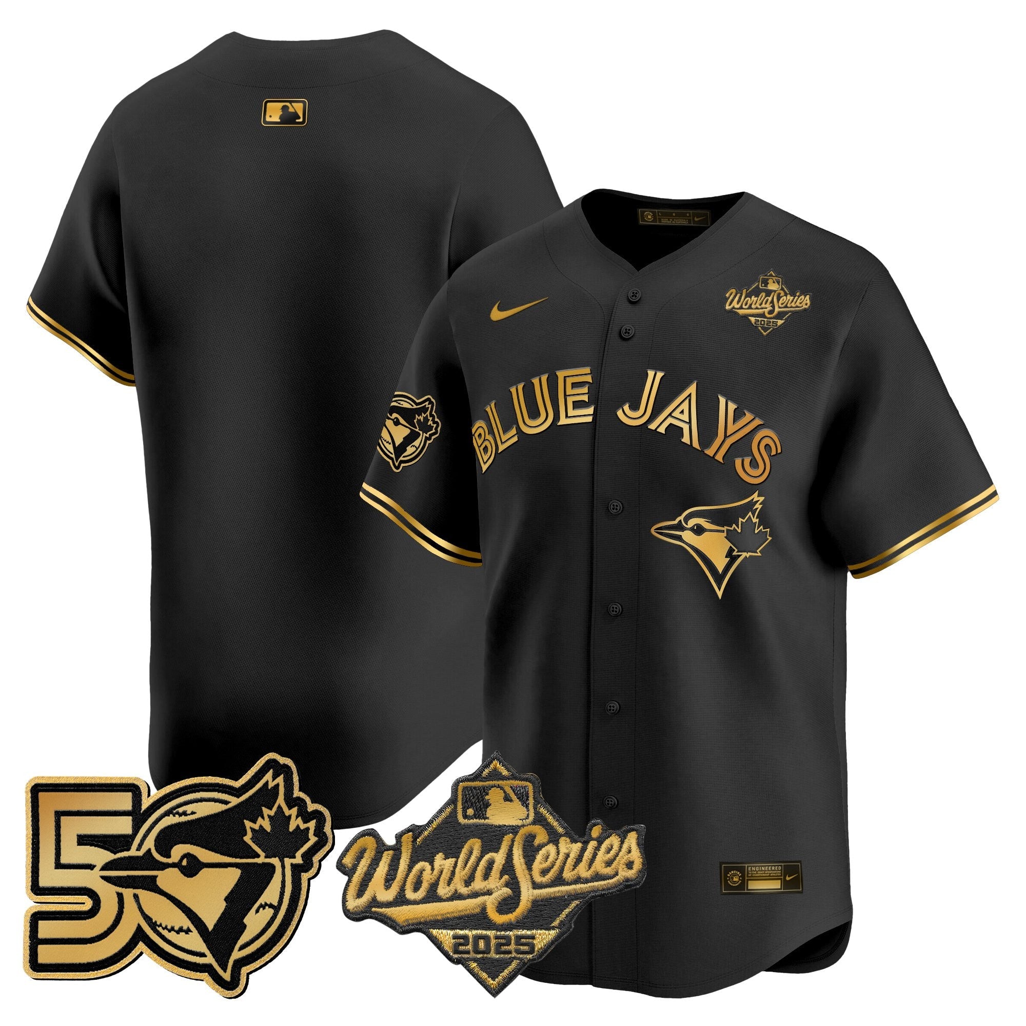 Men's Toronto Blue Jays 2025 World Series Vapor Premier Limited Jersey - 50 Seasons Patch - All Stitched