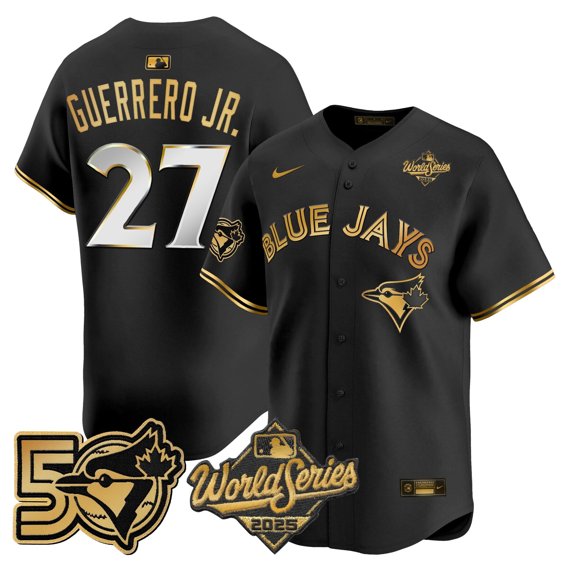Men's Toronto Blue Jays 2025 World Series Vapor Premier Limited Jersey - 50 Seasons Patch - All Stitched