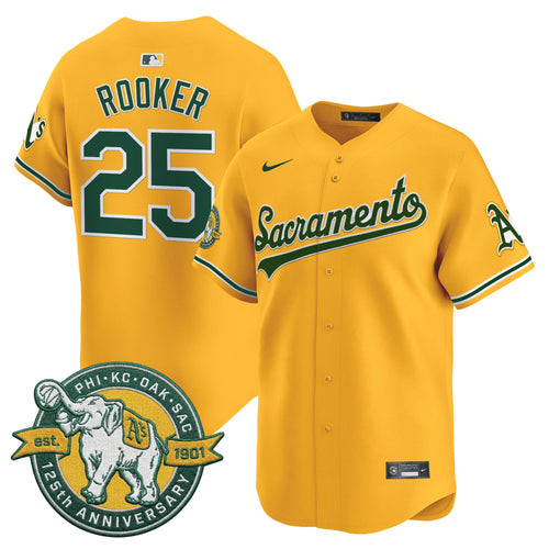 Men's Athletics 'Sacramento Edition' Vapor Premier Limited Jersey - 125th Anniversary Patch - All Stitched