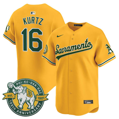 Men's Athletics 'Sacramento Edition' Vapor Premier Limited Jersey - 125th Anniversary Patch - All Stitched