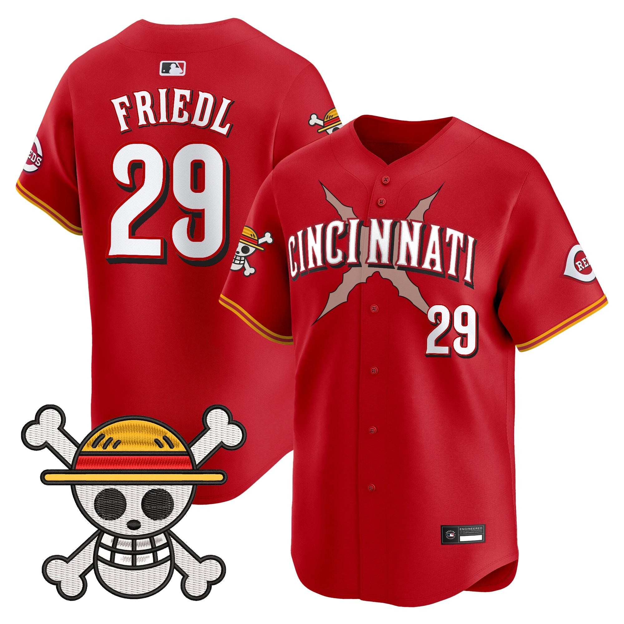 Men's Cincinnati Reds x One Piece Vapor Premier Limited Jersey - Stitched