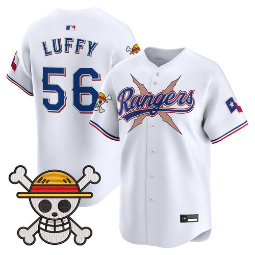 Luffy Texas Rangers x One Piece Vapor Premier Limited Jersey - Stitched