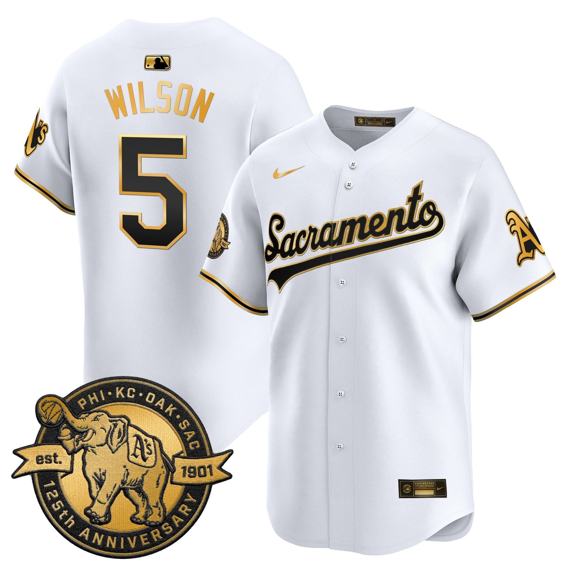 Men's Athletics 'Sacramento Edition' Vapor Premier Limited Jersey - 125th Anniversary Patch - All Stitched
