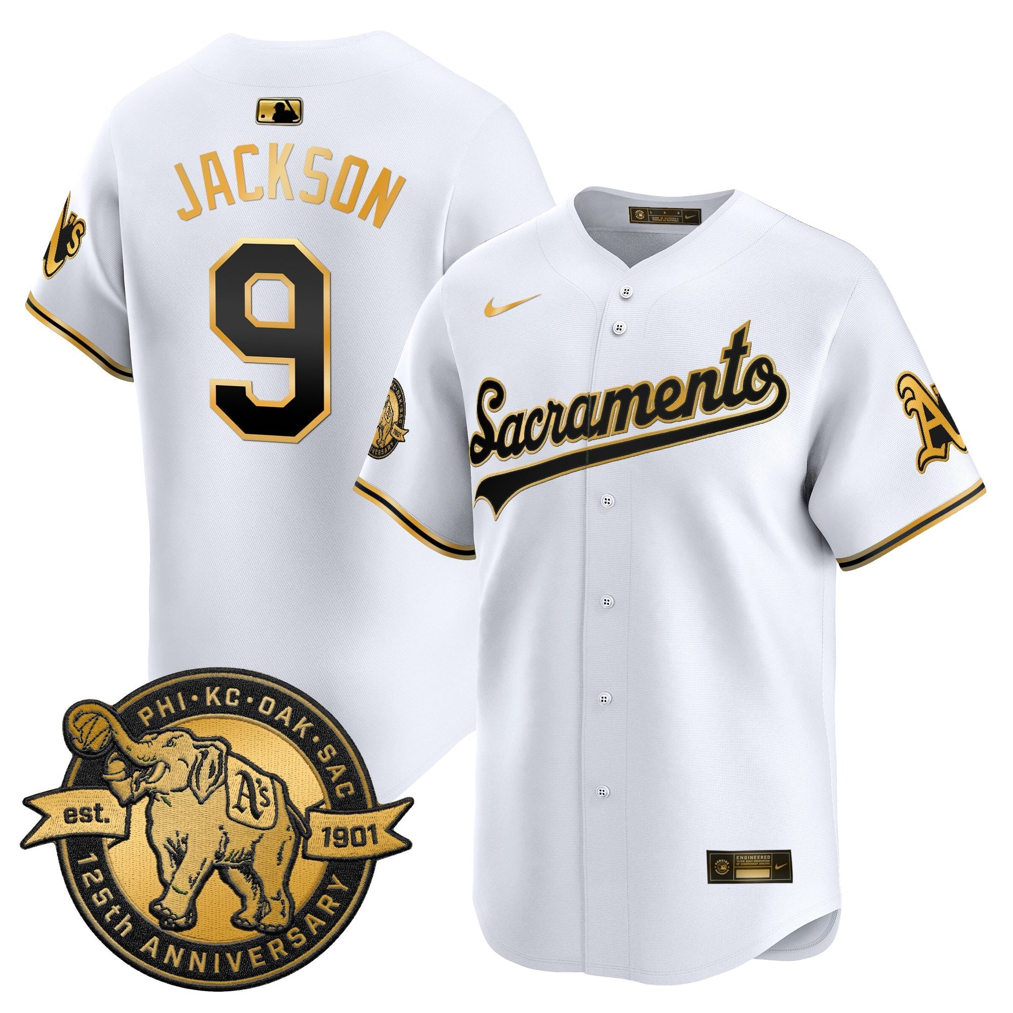 Men's Athletics 'Sacramento Edition' Vapor Premier Limited Jersey - 125th Anniversary Patch - All Stitched
