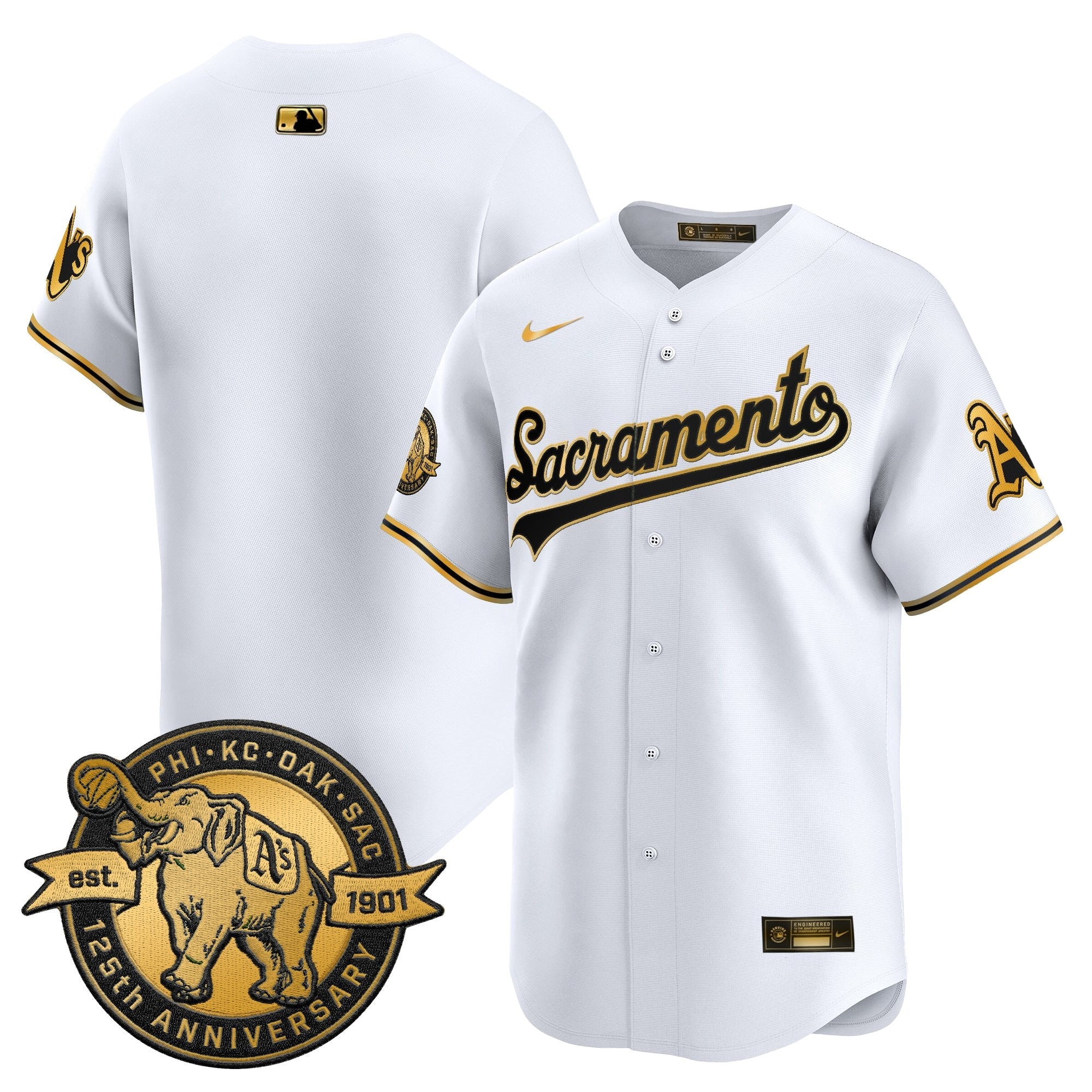 Men's Athletics 'Sacramento Edition' Vapor Premier Limited Jersey - 125th Anniversary Patch - All Stitched