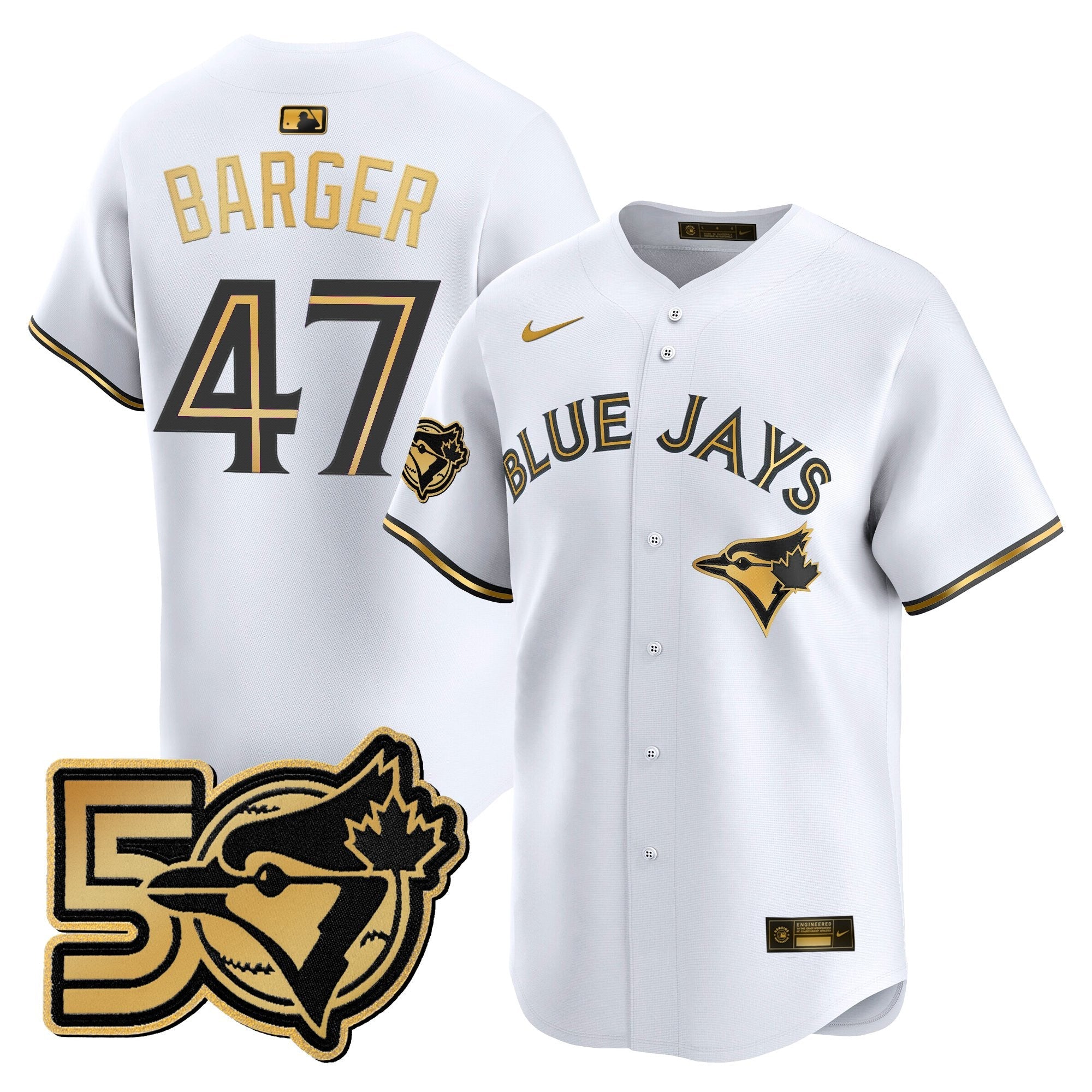 Men's Toronto Blue Jays 50 Seasons Patch Vapor Premier Limited Jersey - All Stitched