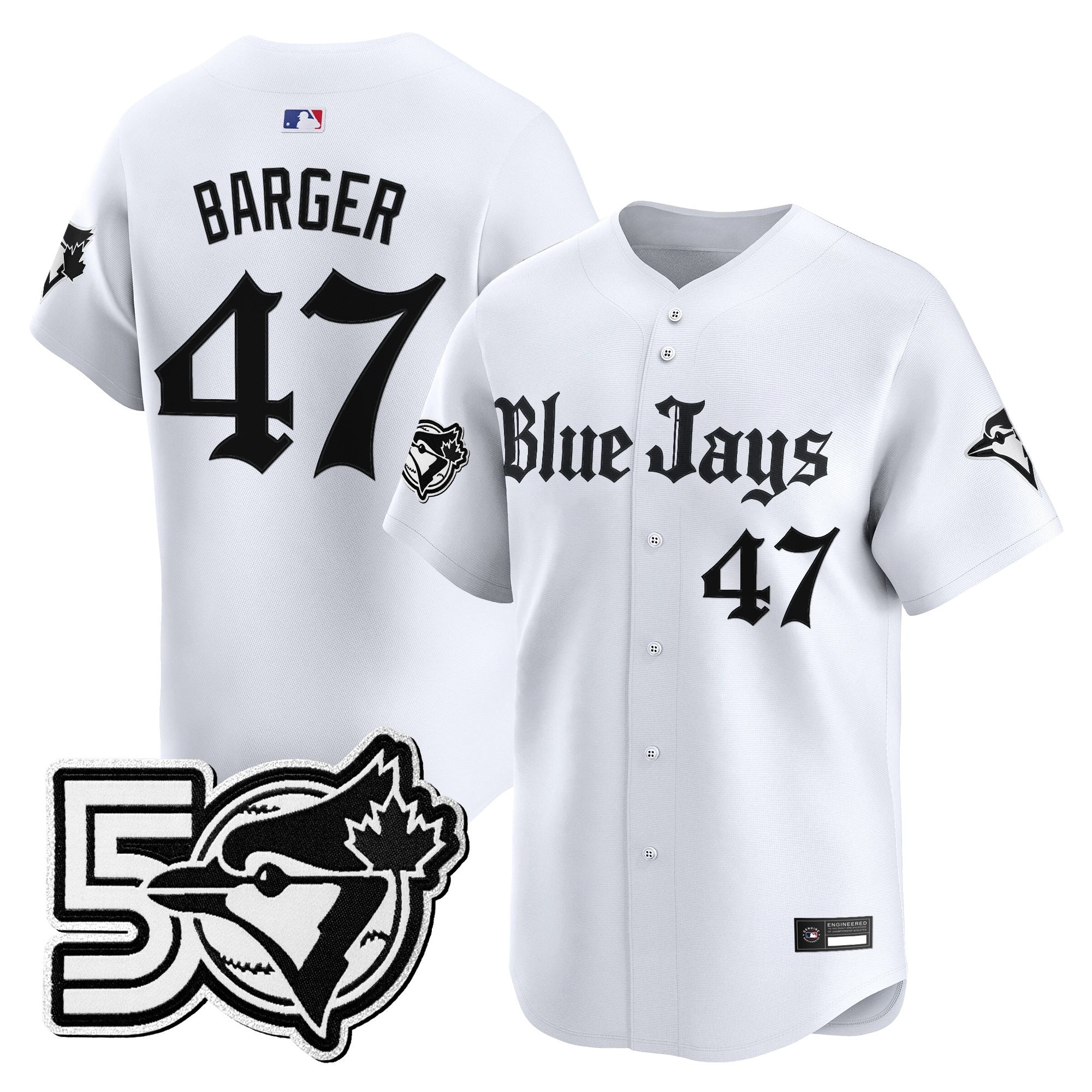 Men's Toronto Blue Jays 50 Seasons Patch Vapor Premier Limited Jersey - Gothic North Edition - All Stitched