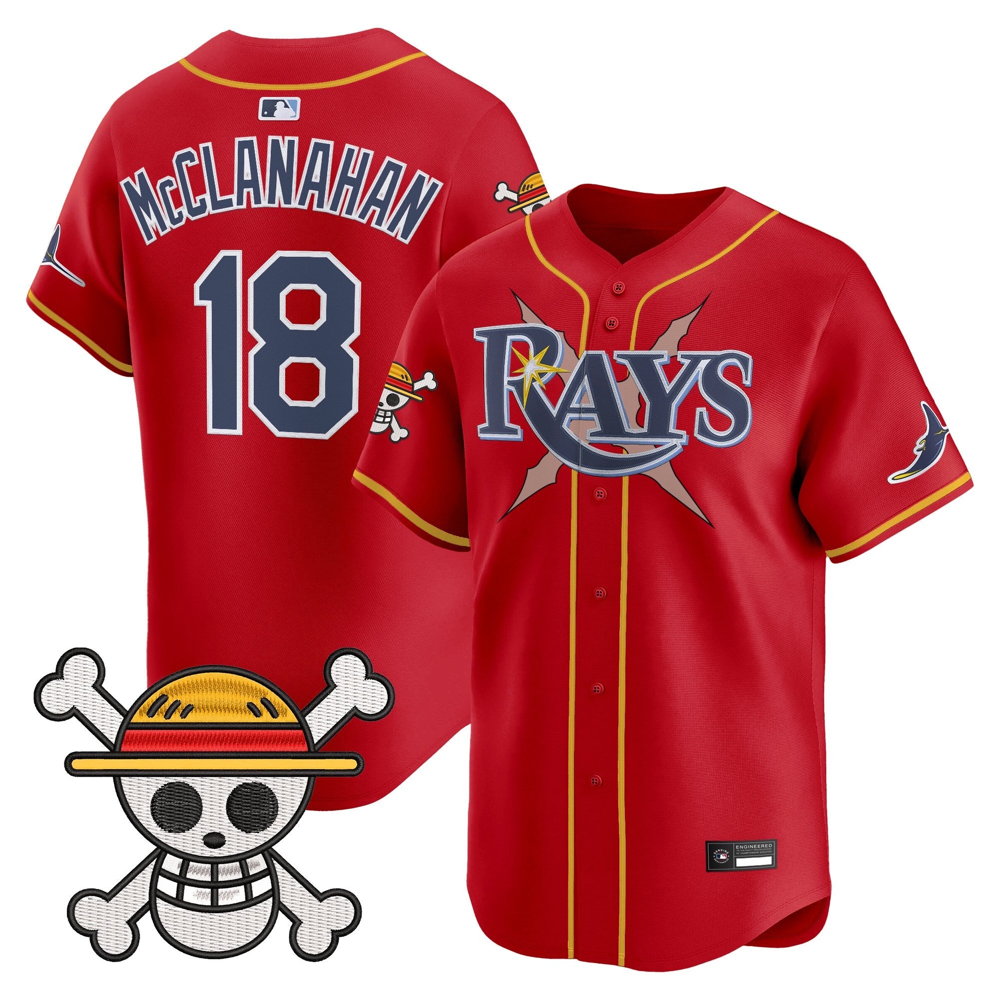 Men's Tampa Bay Rays x One Piece Vapor Premier Limited Jersey - Stitched