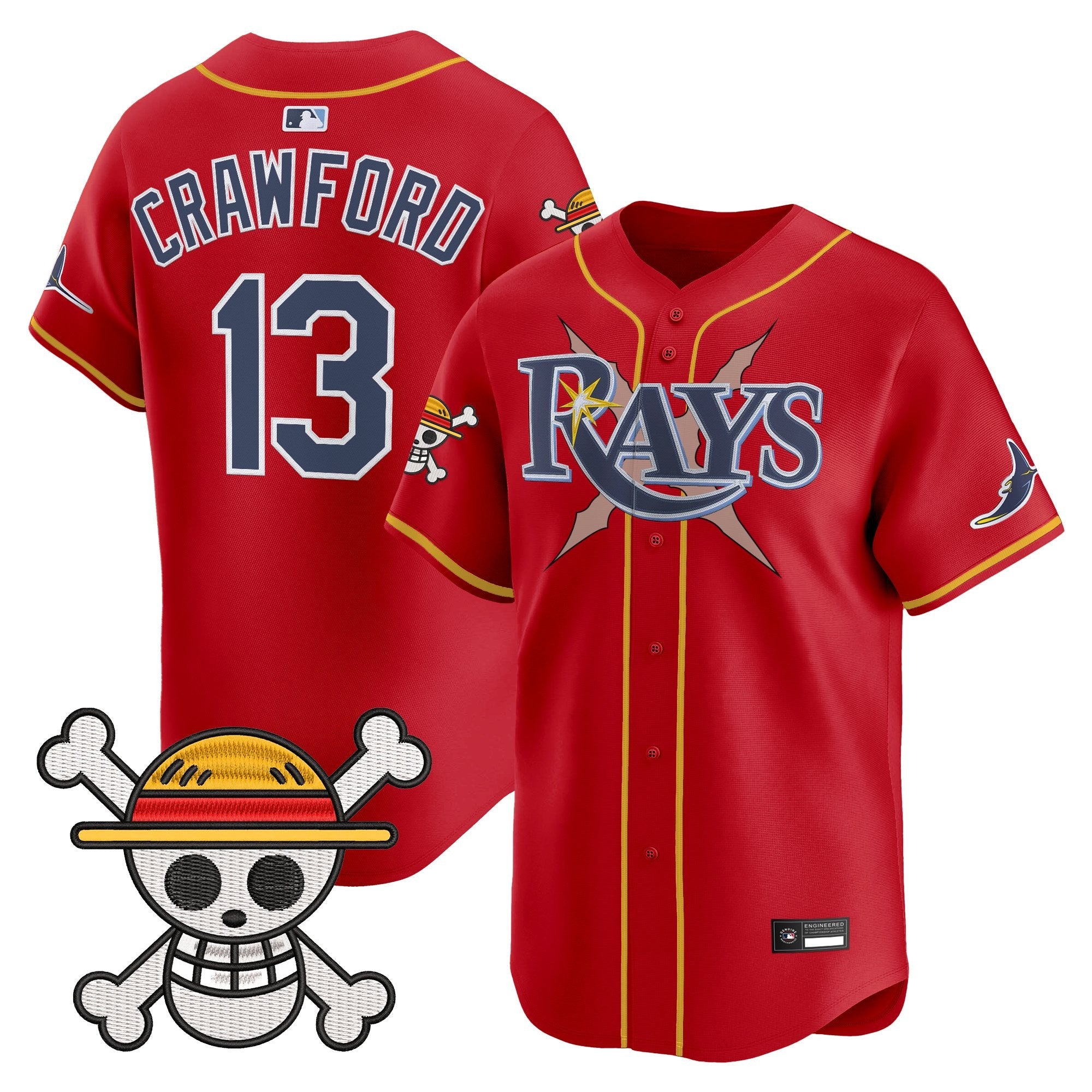 Men's Tampa Bay Rays x One Piece Vapor Premier Limited Jersey - Stitched