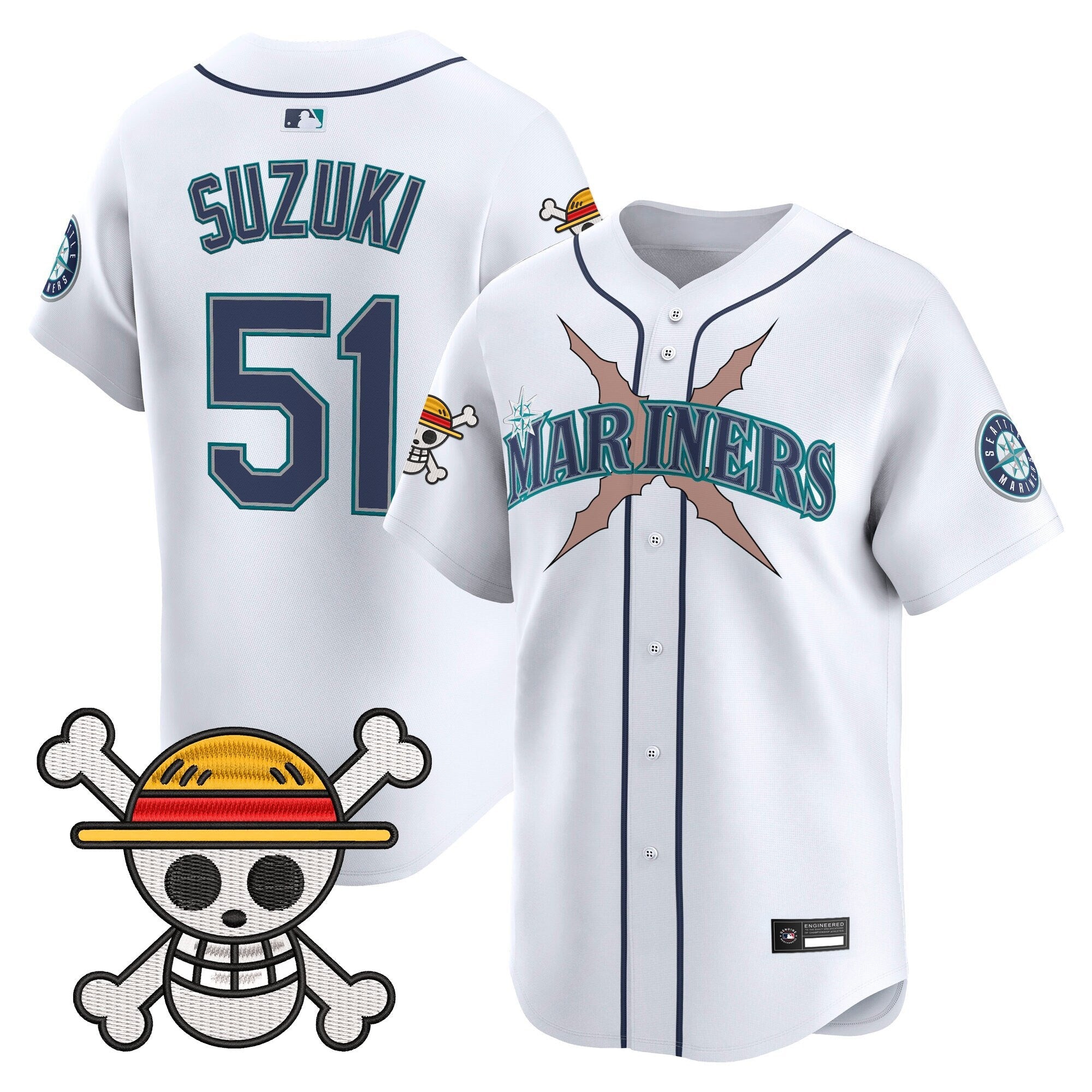 Men's Seattle Mariners x One Piece Vapor Premier Limited Jersey - Stitched
