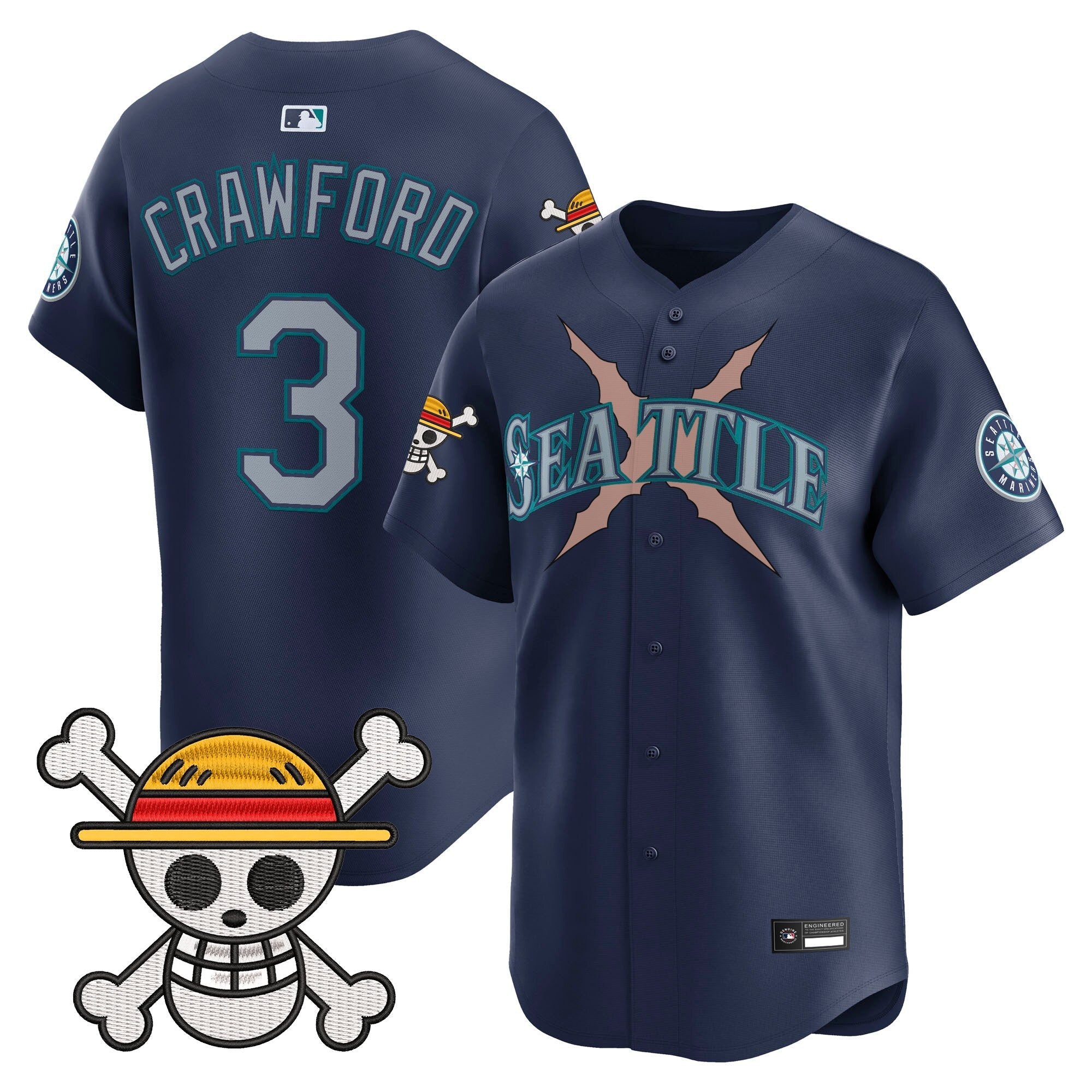Men's Seattle Mariners x One Piece Vapor Premier Limited Jersey - Stitched