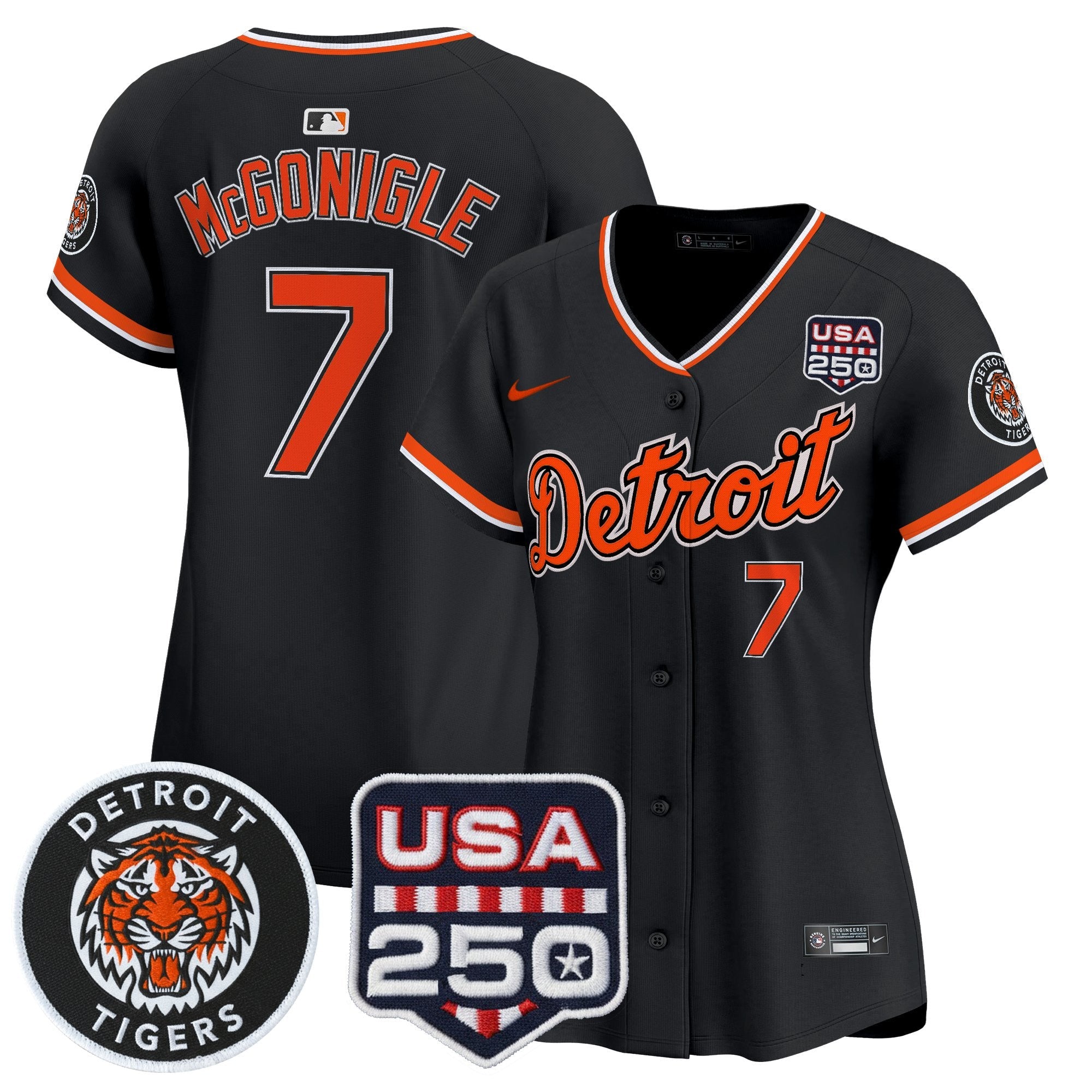 Women's Detroit Tigers 2026 Alternate Vapor Premier Limited Jersey - 250America Patch - All Stitched