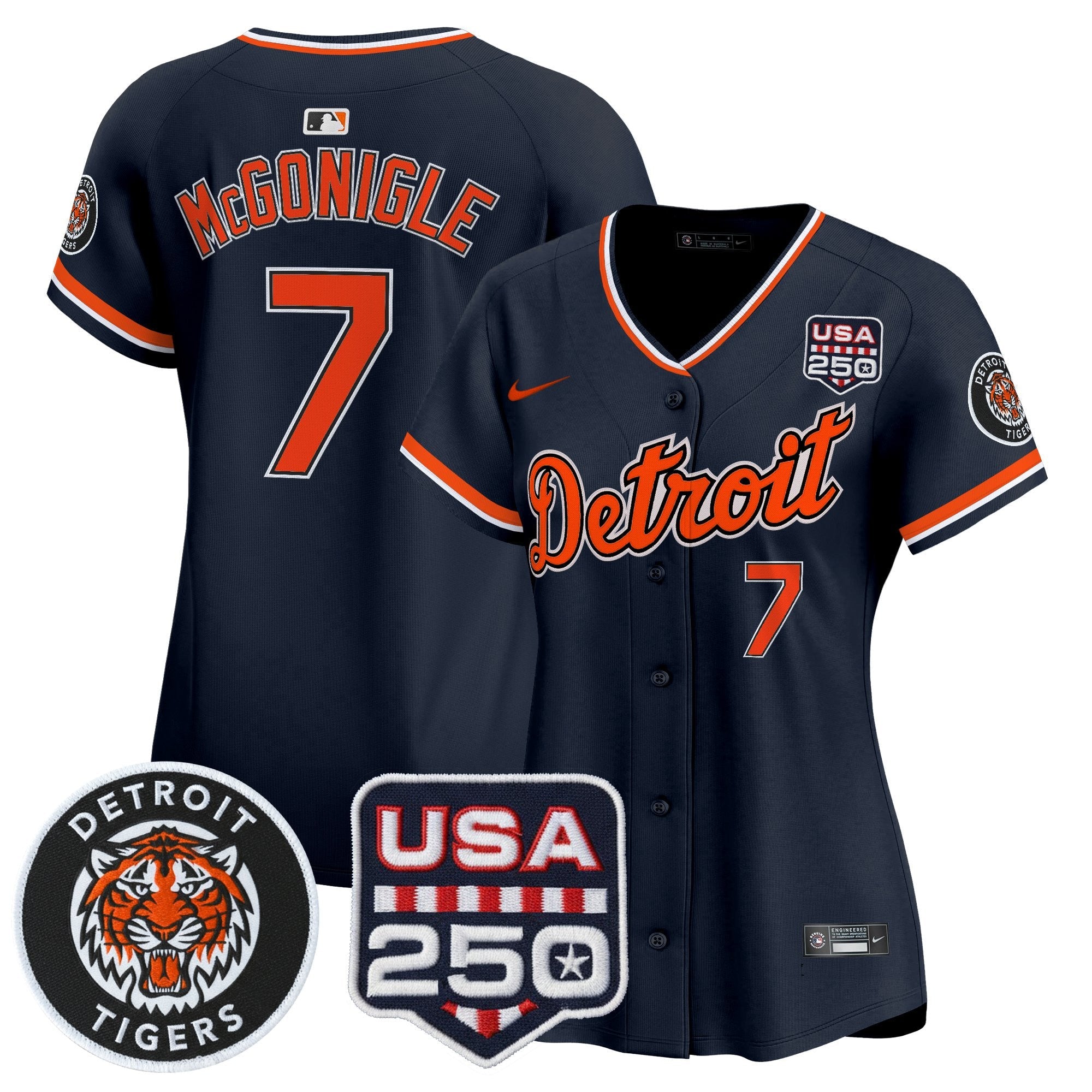 Women's Detroit Tigers 2026 Alternate Vapor Premier Limited Jersey - 250America Patch - All Stitched
