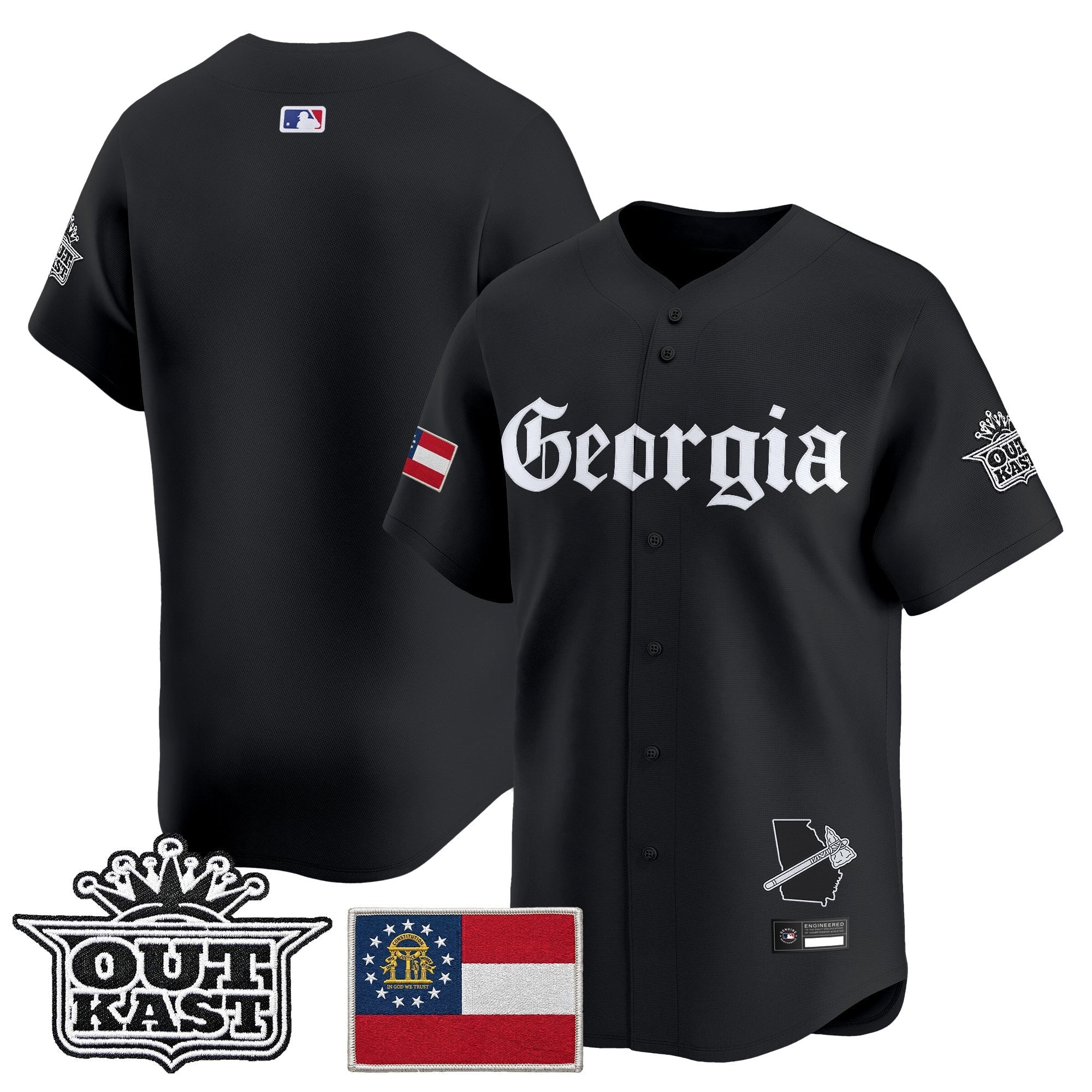 Men's Atlanta Braves 'Georgia x Outkast Gothic Edition' Vapor Premier Limited Jersey - All Stitched
