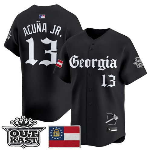 Men's Atlanta Braves 'Georgia x Outkast Gothic Edition' Vapor Premier Limited Jersey - All Stitched